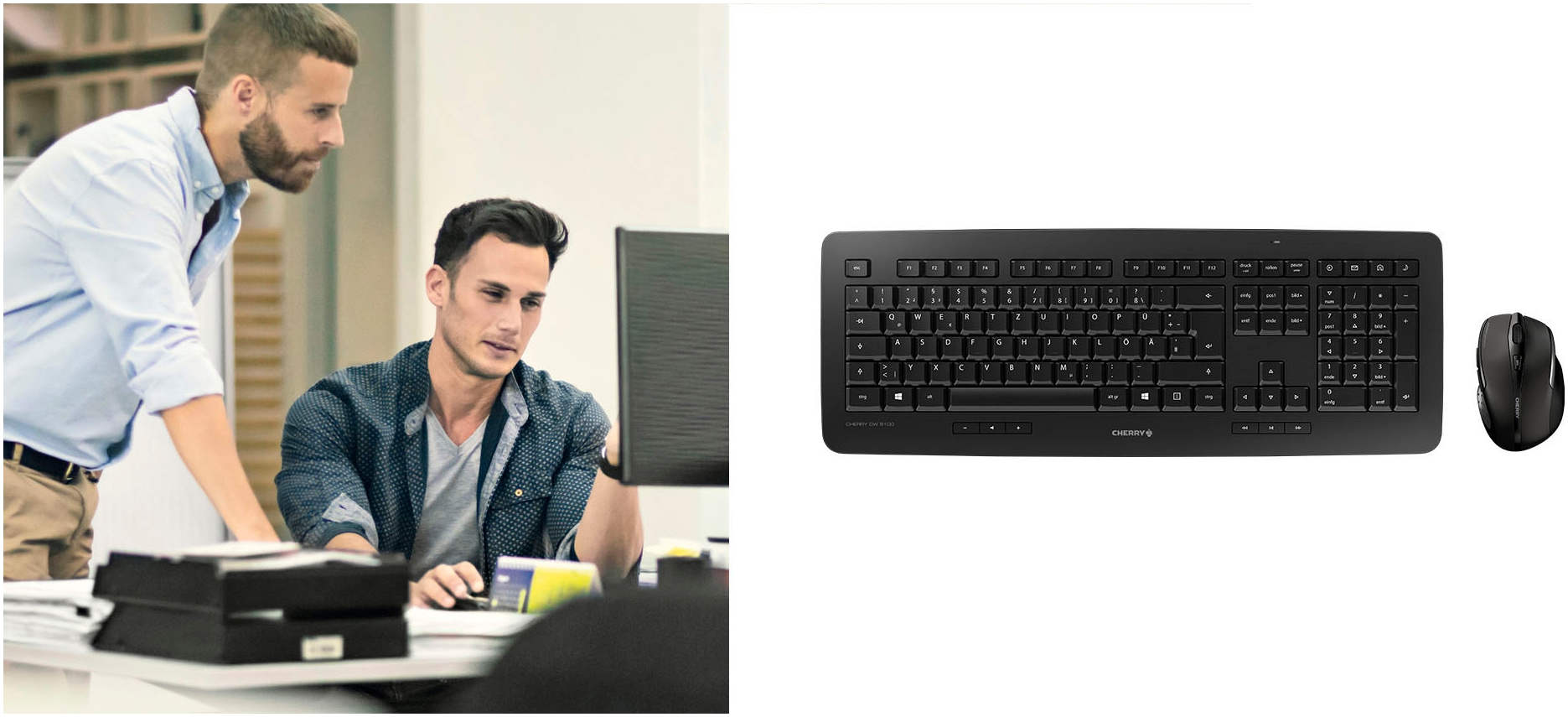 Cherry Wireless-Tastatur »DW 5100«, (Ziffernblock-Profil-Speicher-USB-Anschluss)