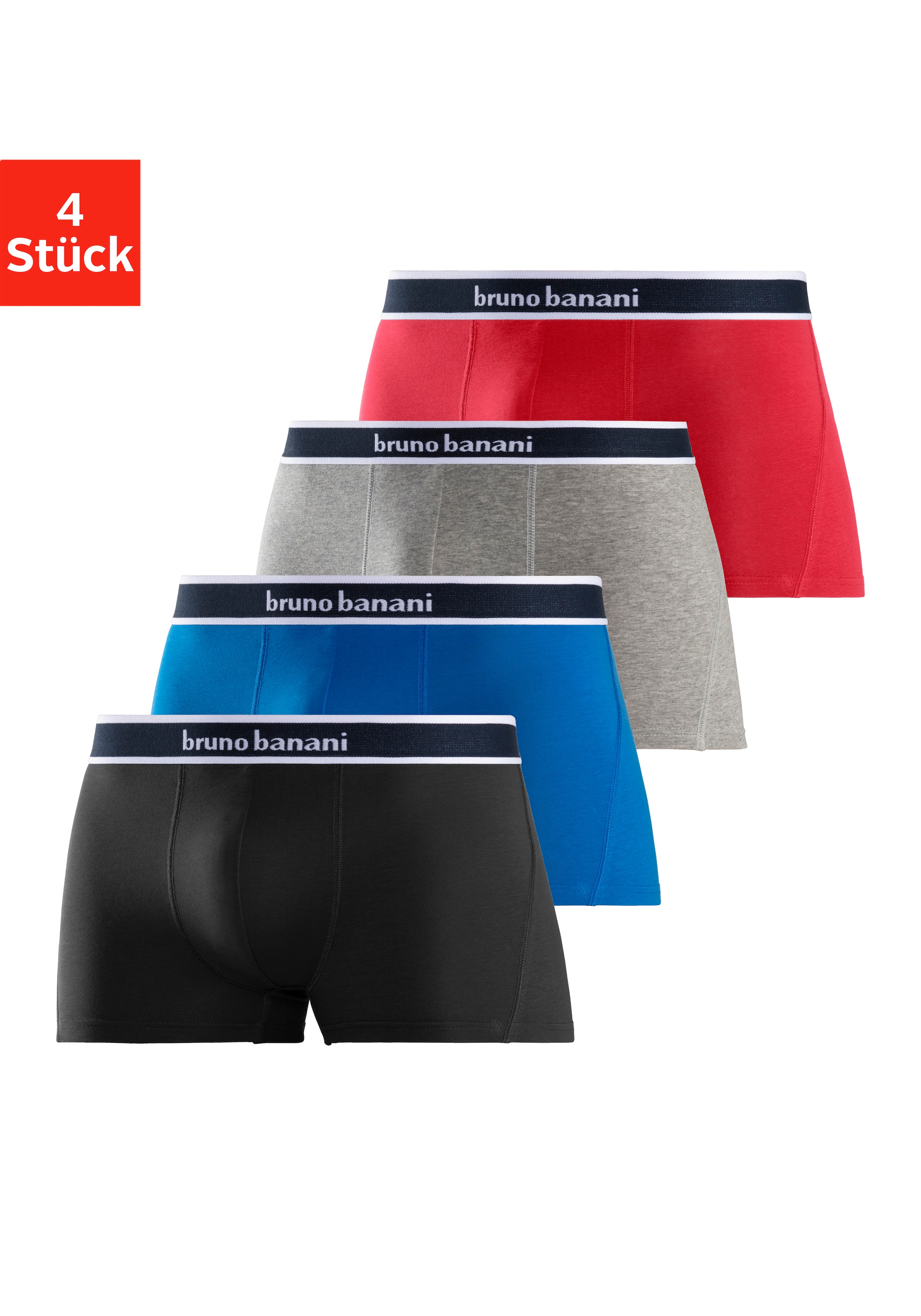 Bruno Banani Boxer "Boxershorts für Herren", (4er Pack), mit Steifen und Lo günstig online kaufen