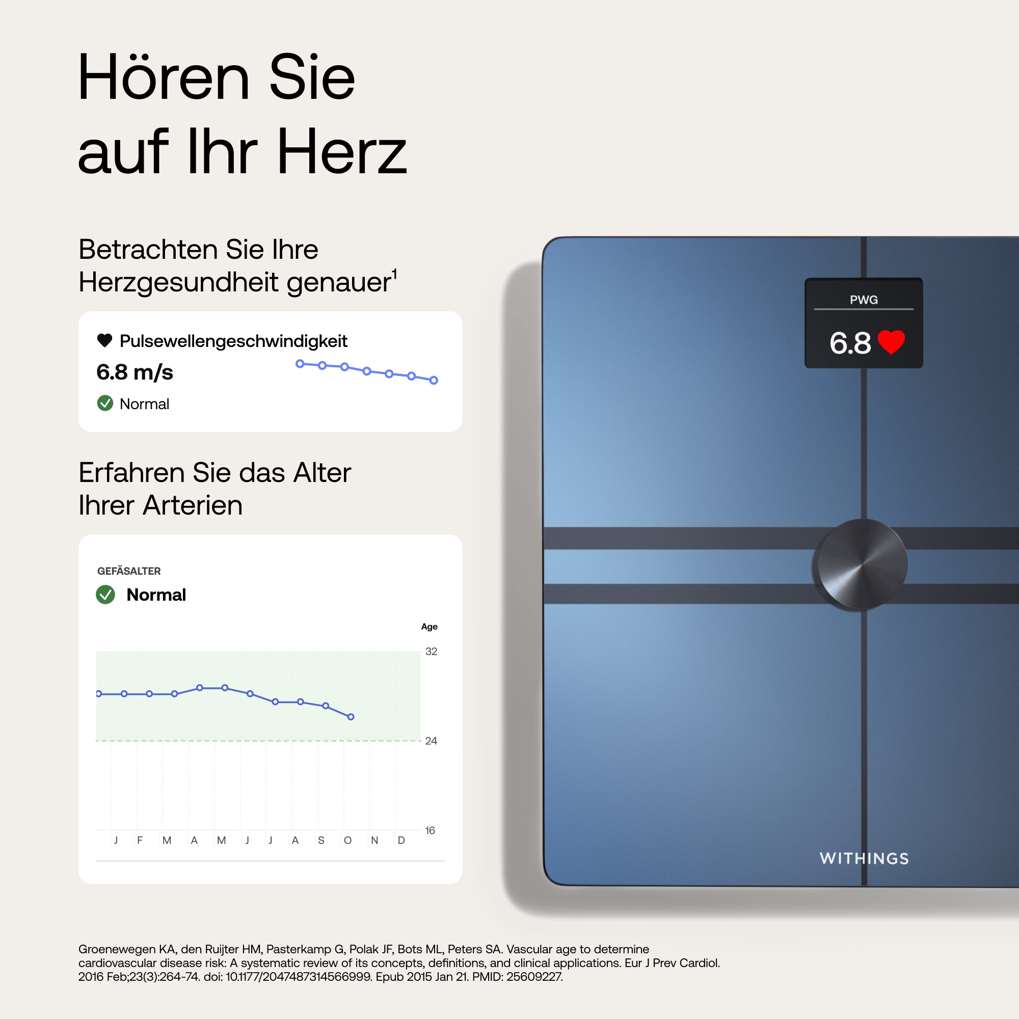 Withings Personenwaage »Body Comp, WLAN- oder Bluetooth-Konnektivität«, spezielle Modi für Schwangerschaft, Babys und Athleten