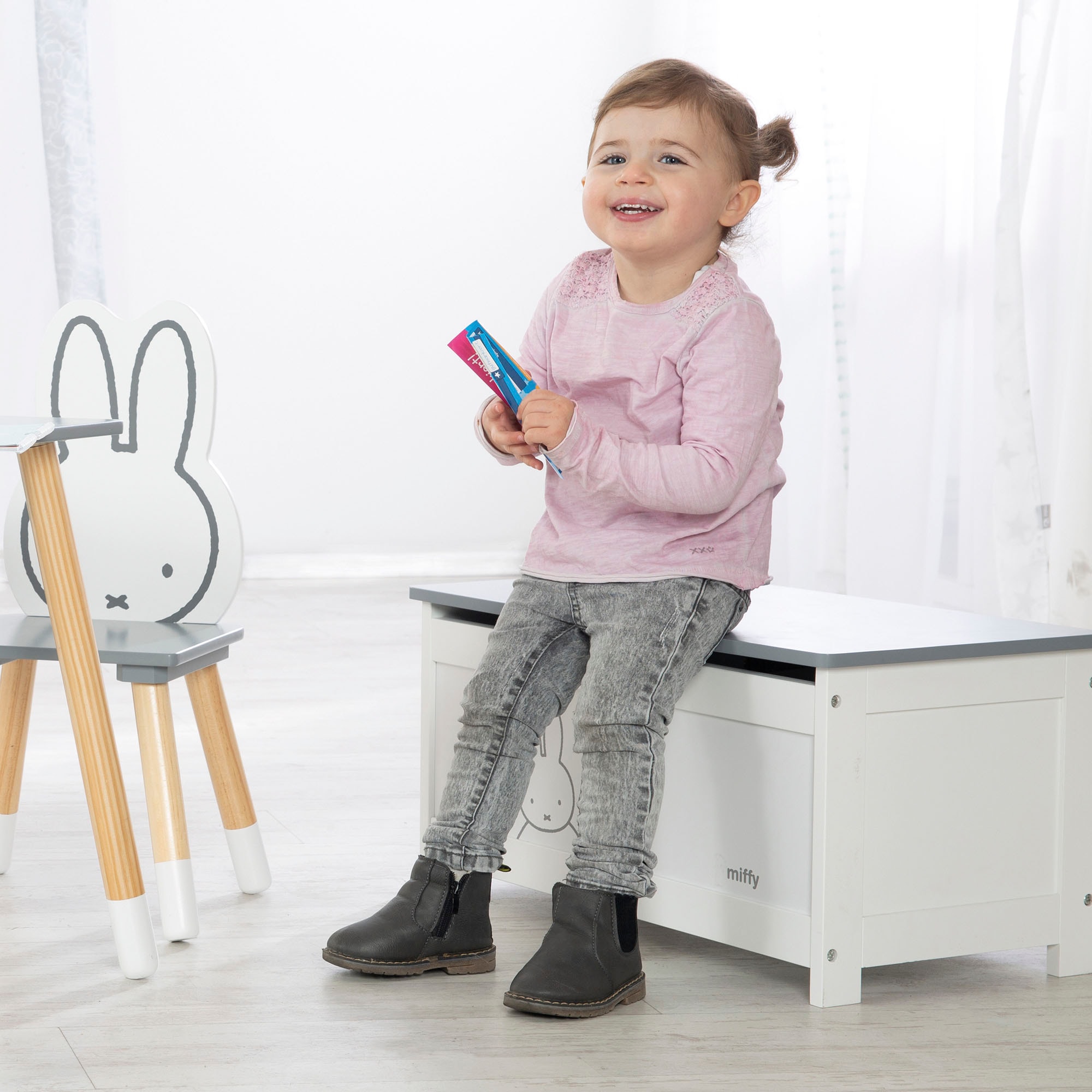 roba® Truhe »miffy®, weiß«, mit Deckelbremse; fürs Kinderzimmer