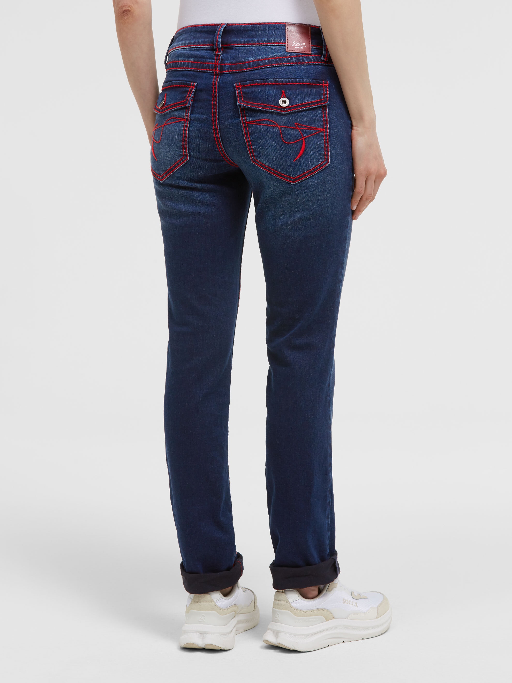 SOCCX Regular-fit-Jeans mit breiten Nähten