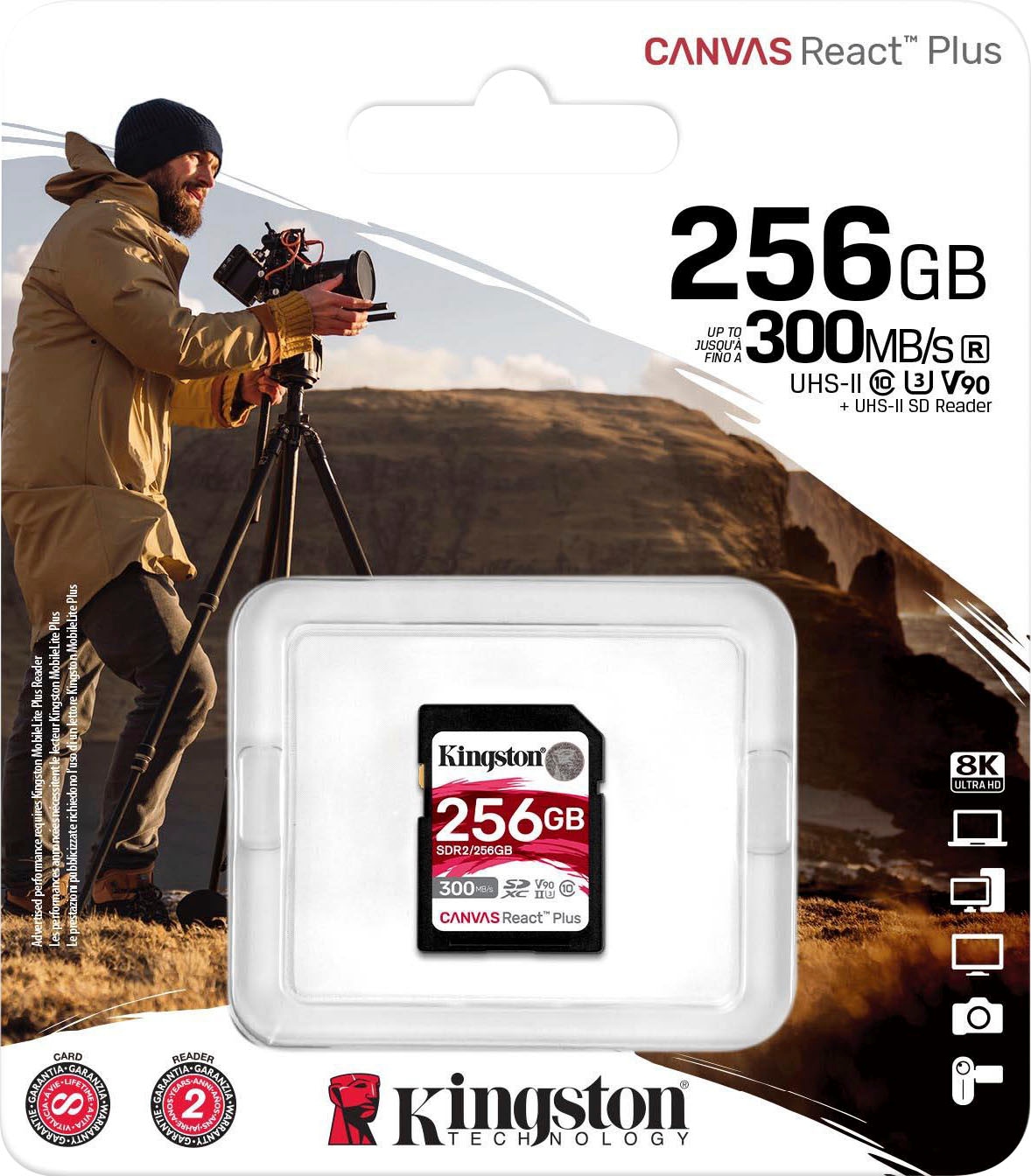 Kingston Speicherkarte »Canvas React Plus SD 256GB«, (Class 10 300 MB/s Lesegeschwindigkeit)