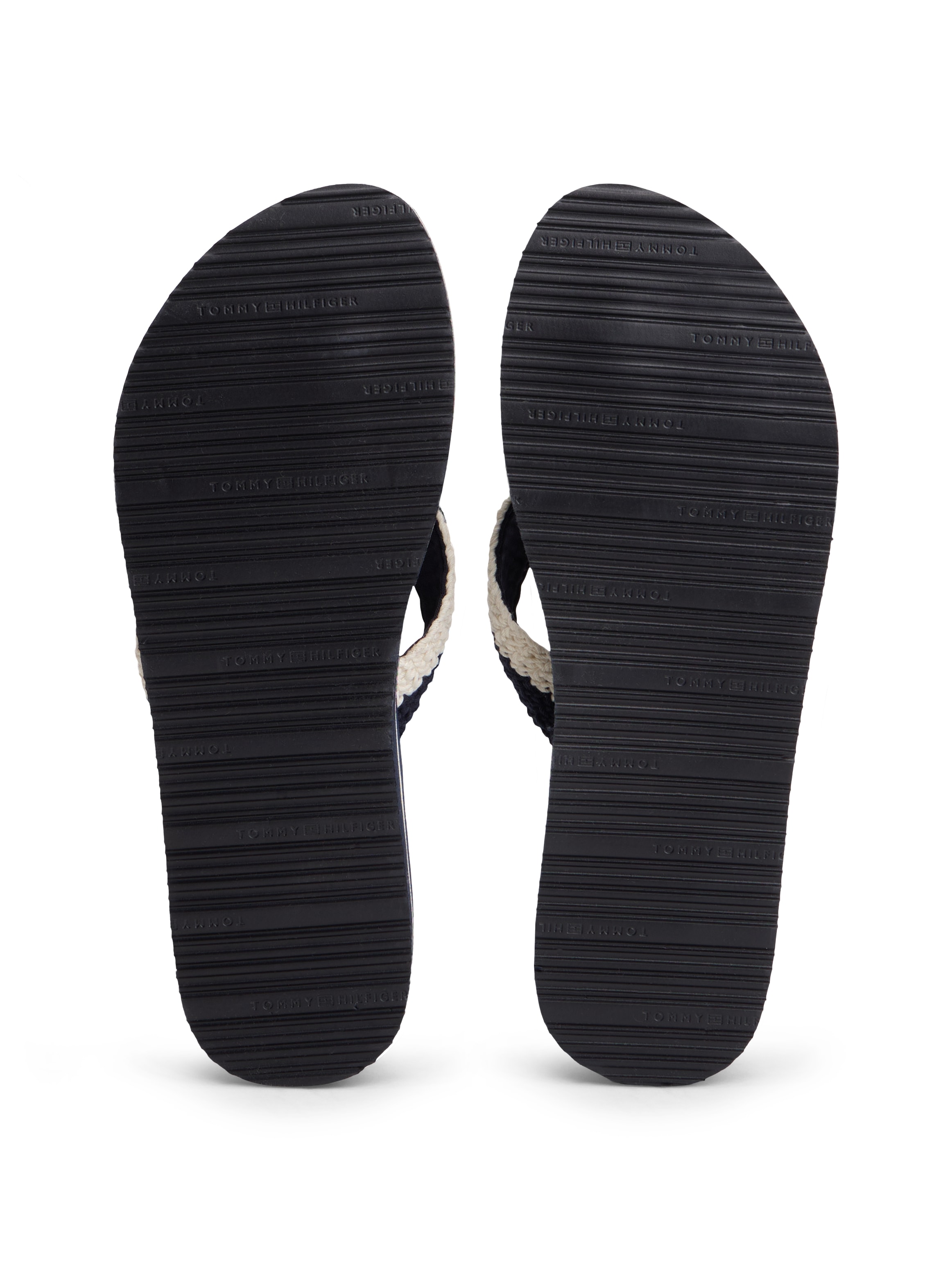 Tommy Hilfiger Zehentrenner »TH CROCHET SUMMER SANDAL«  Dianette, Strandschuh in sommerlicher Häkeloptik