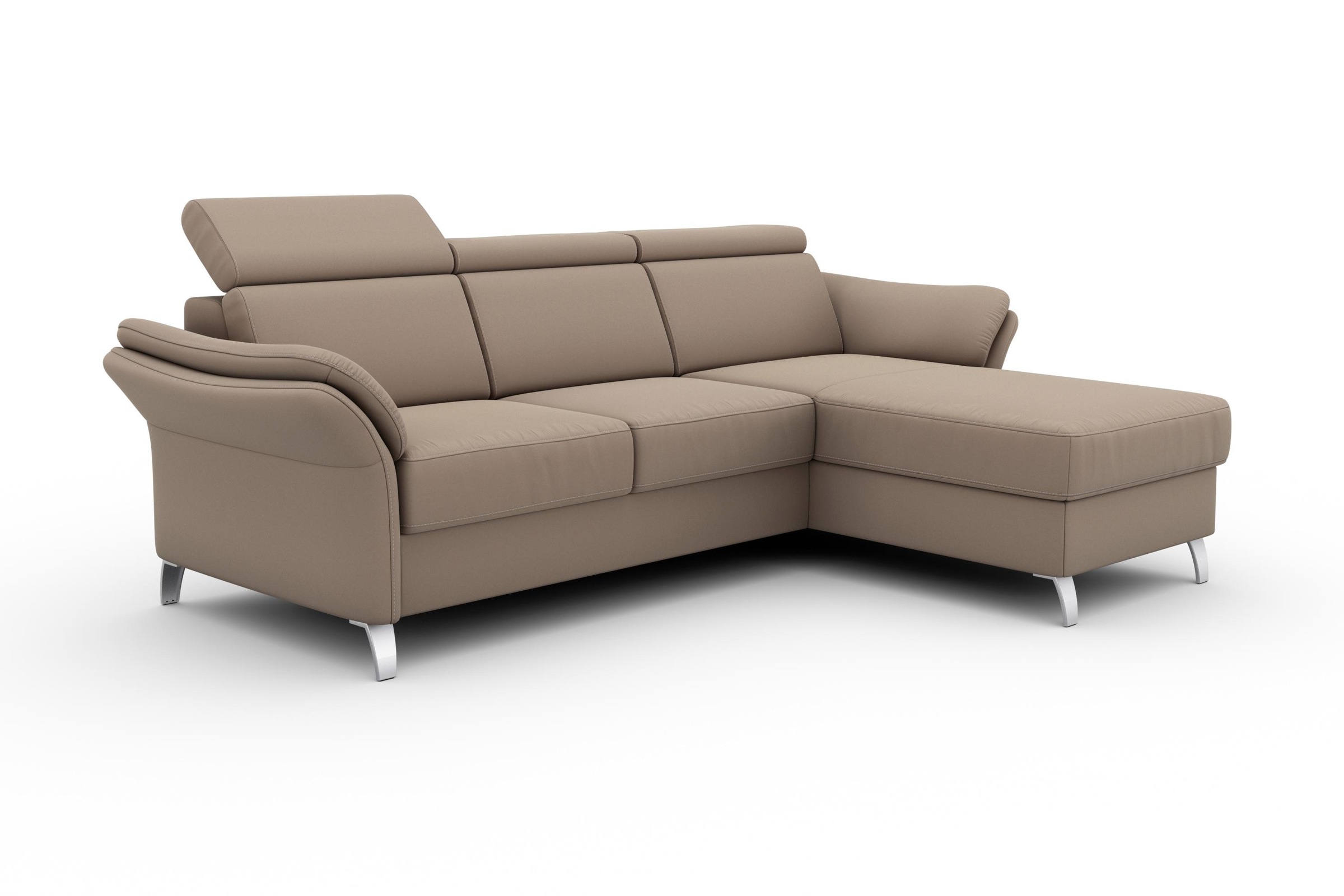 Ecksofa SIT & MORE "Vincenzo L-Form", braun (macchiato), B:252cm H:84cm T:165cm, Sofas, Ecksofa, inklusive Kopfteilverstellung, wahlweise mit Bettfunktion, Bettkasten 6