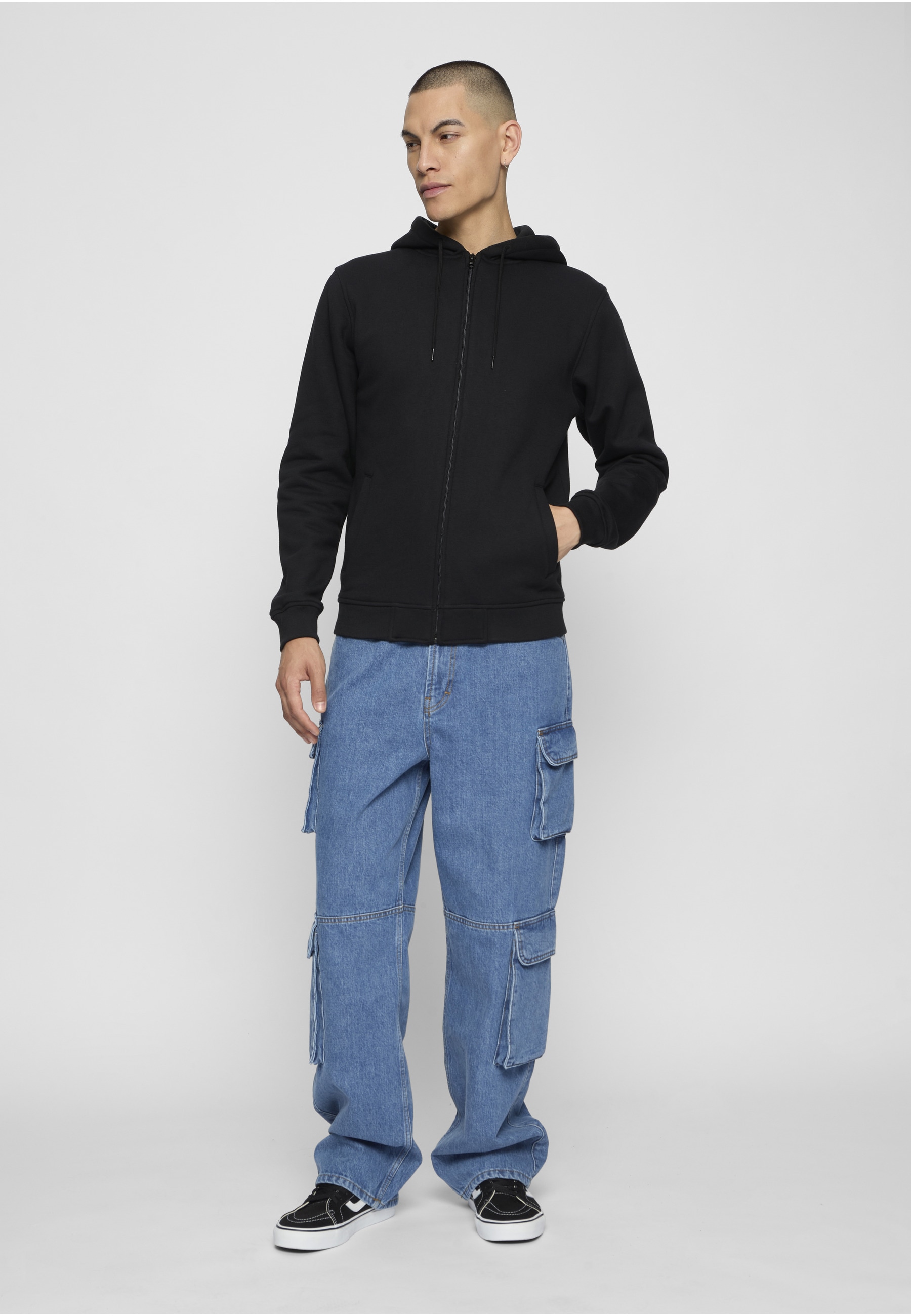 URBAN CLASSICS Strickpullover »Urban Classics Herren 2-tone Zip Hoody« 1 Stk.