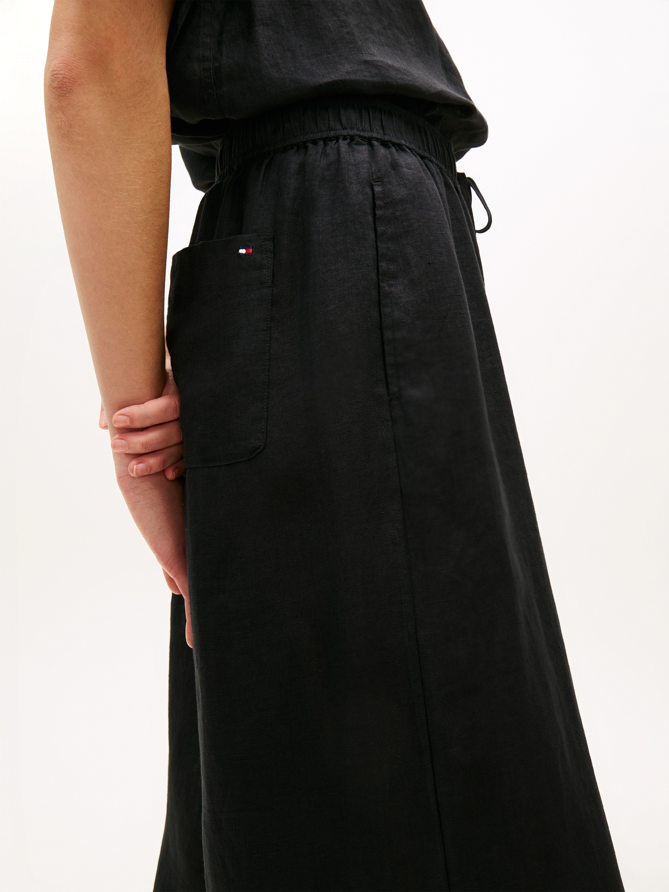 Tommy Hilfiger Leinenhose »ESS LINEN PULL ON PANTS«  in lockerer Passform, Elastikbund