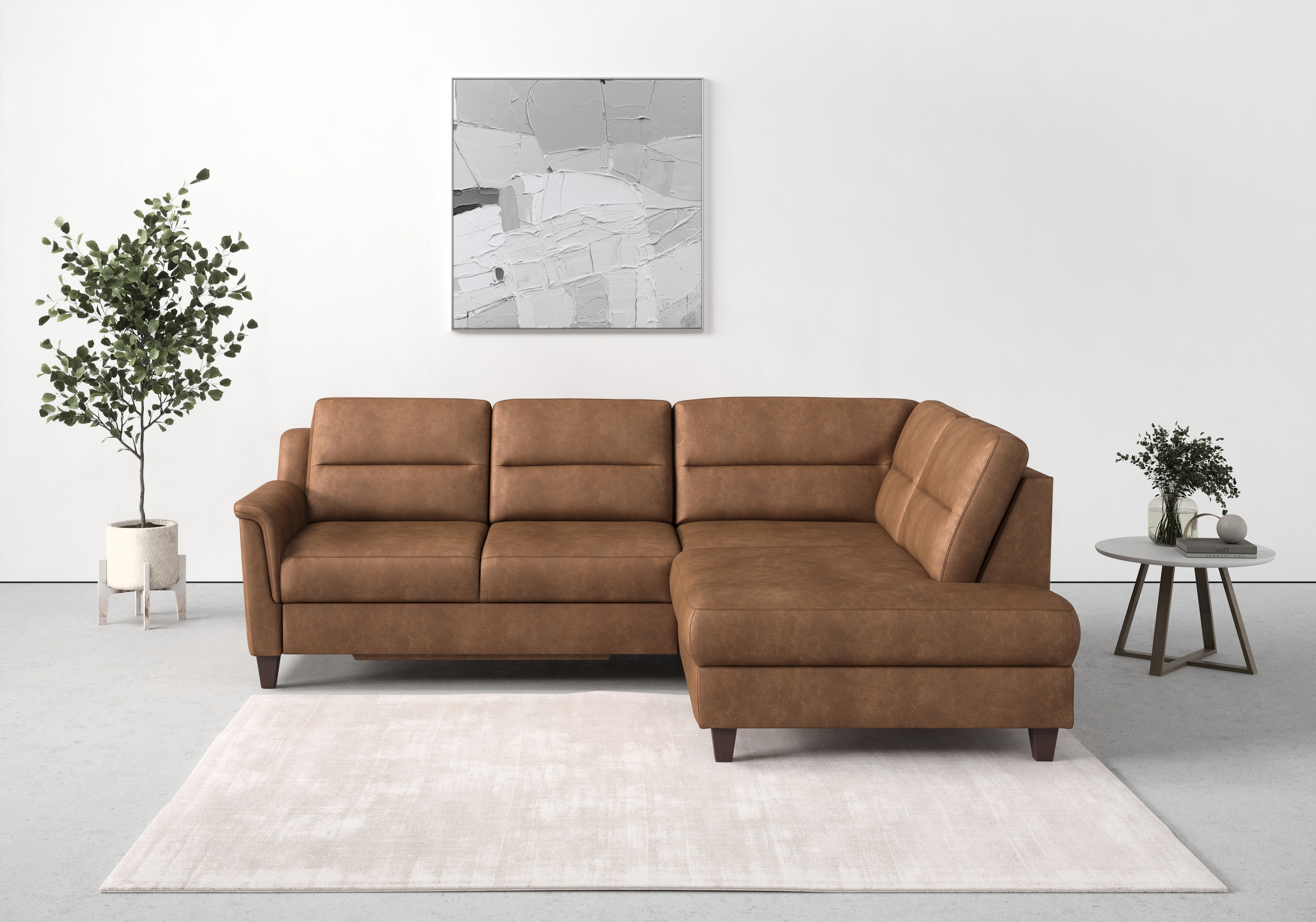 Thumbnail - sit&more Ecksofa "Farö L-Form" inklusive Federkern, wahlweise mit Bettfunktion und Bettkasten