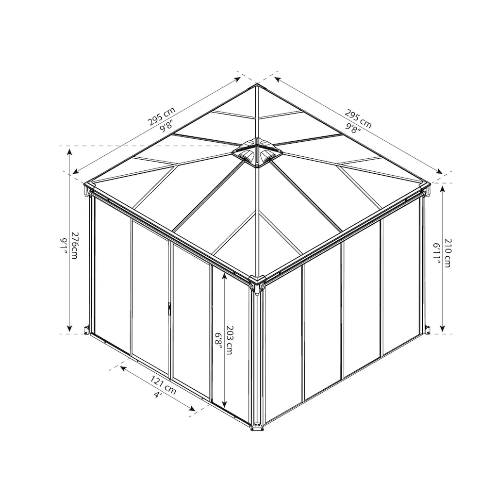 Palram - Canopia Pavillon »Ledro 3000«, (Set)