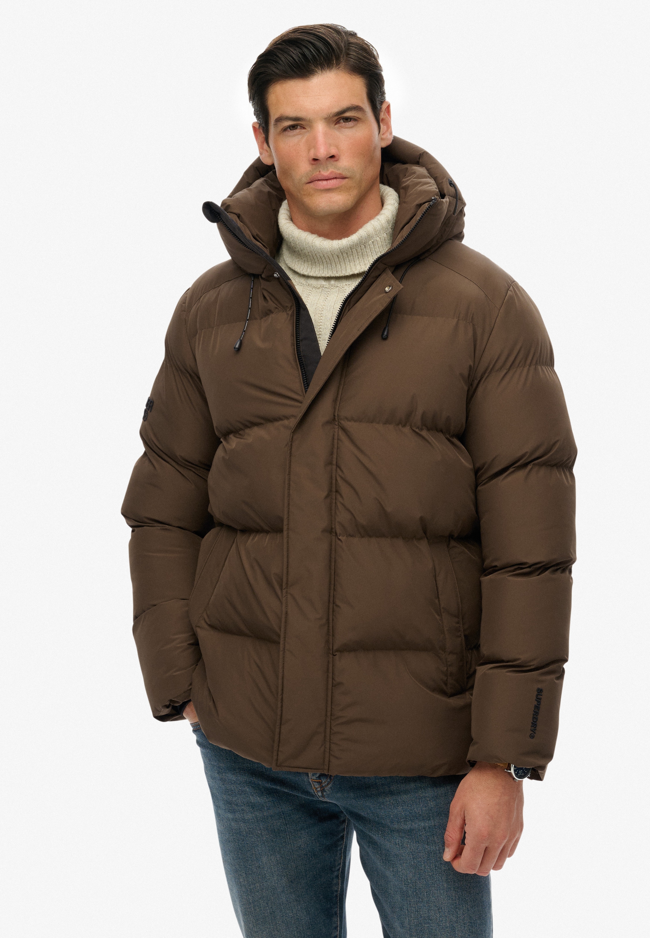 Superdry Steppjacke "HOODED 5 BAFFLE SPORTS PUFFER" mit Kapuze Kunstfaser, günstig online kaufen