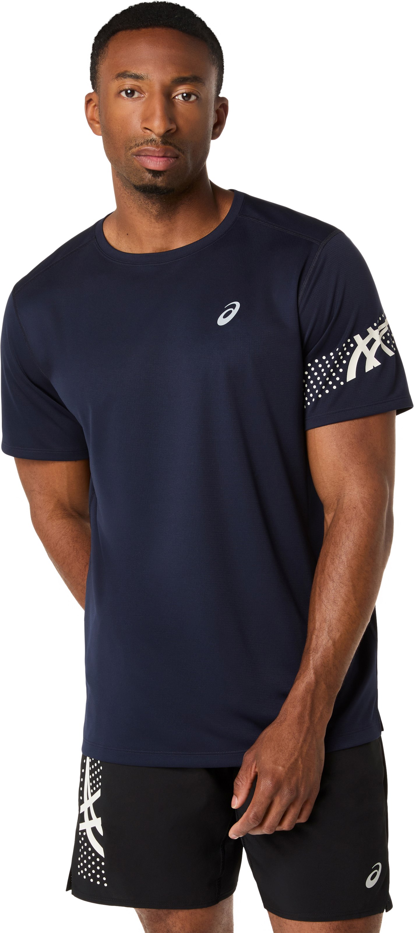 Laufshirt ASICS "ICON SS TOP", Herren, Gr. XXL, midnight, cream, Obermaterial: 100% Polyester, Shirts Laufshirt