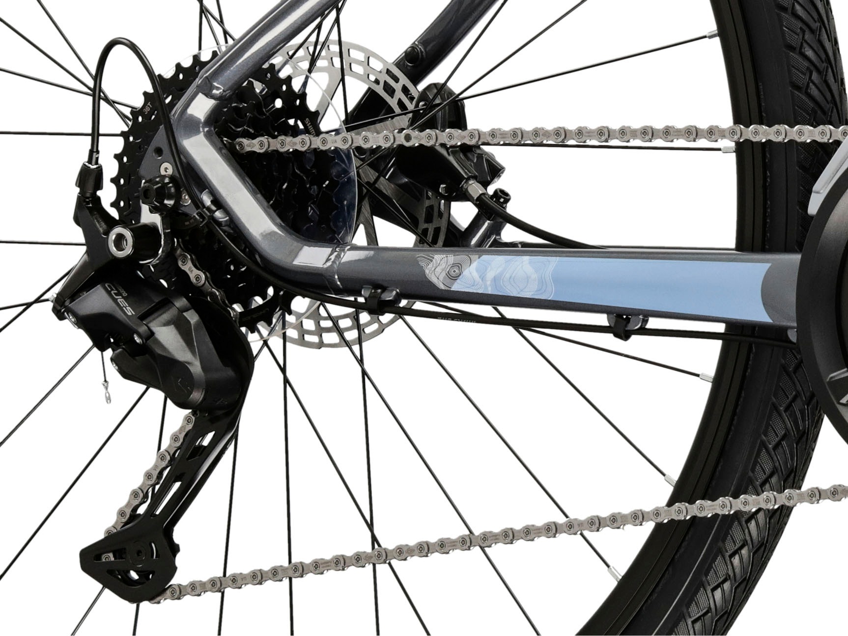 Kross Crossrad »Crossrad Evado 5.0 grau 18 Gänge«, 18 Gang, Shimano, CUES U3020 Schaltwerk, Kettenschaltung