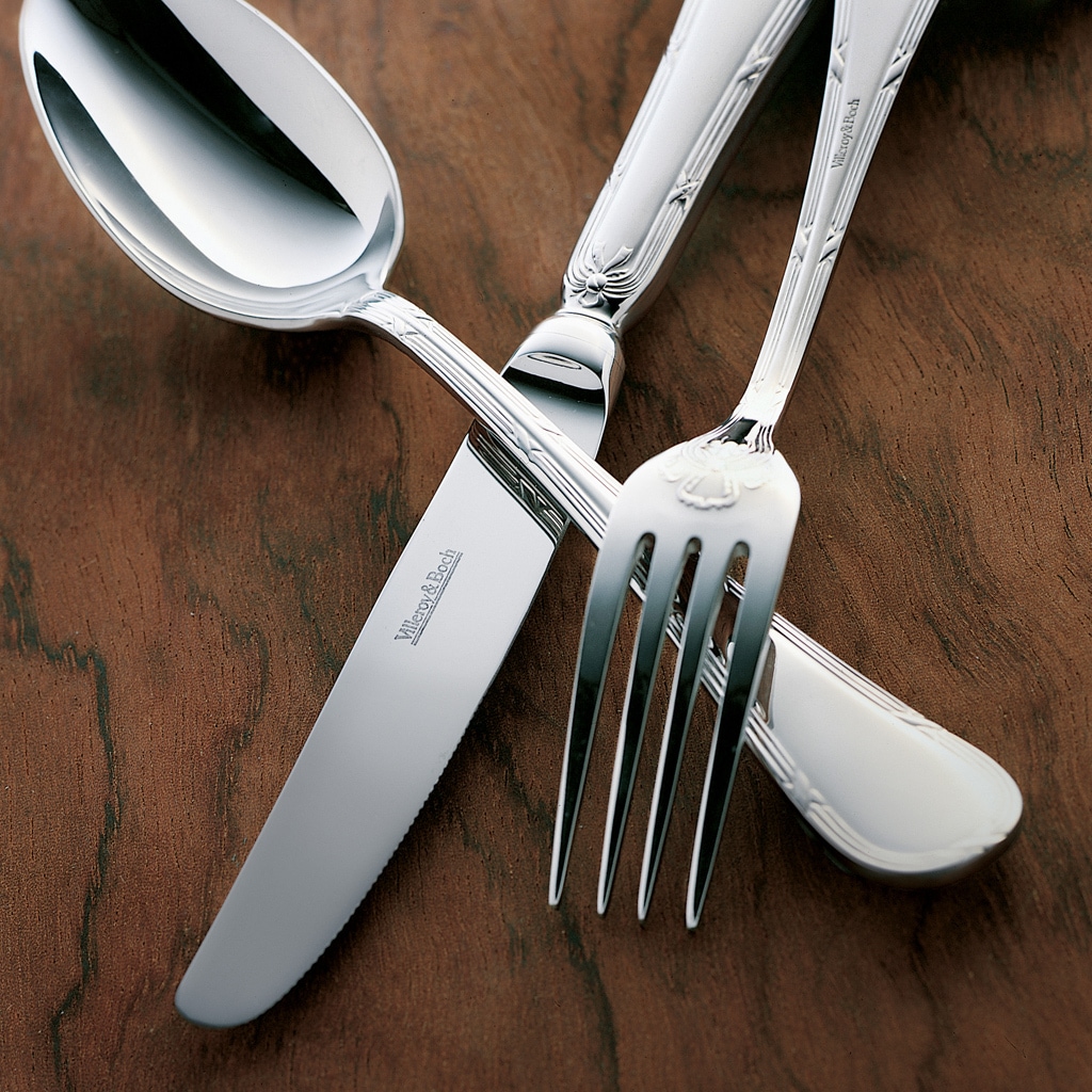 Villeroy & Boch Tafelgabel »Tafelgabel Kreuzband Septfontaines 203 mm 6er Set silber« Spülmaschinenfest