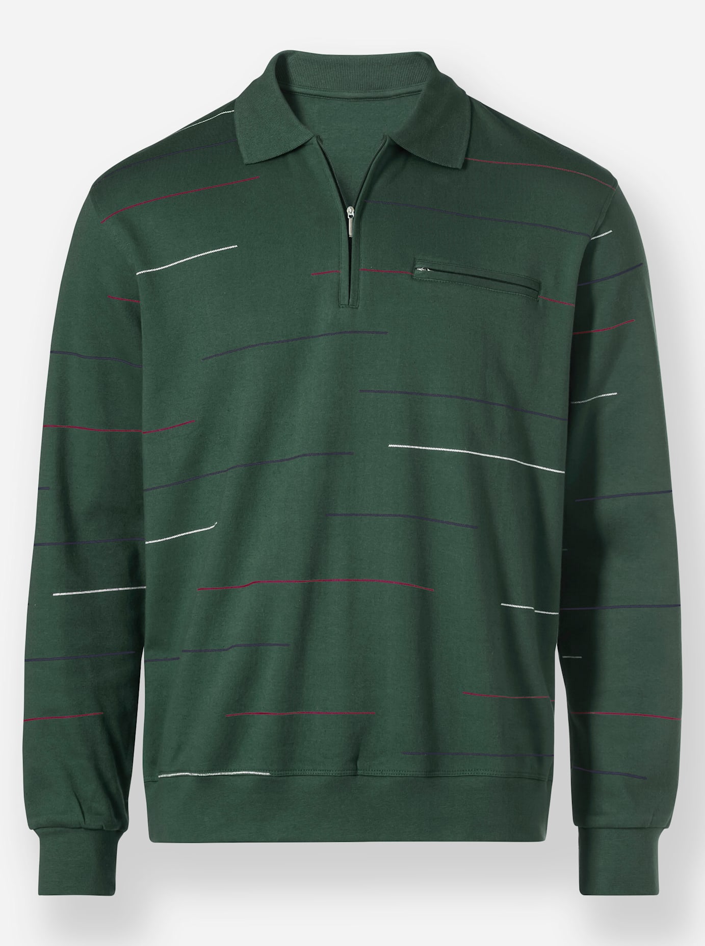 Thumbnail - Marco Donati Langarm-Poloshirt "Sweatshirt", (1 tlg.)