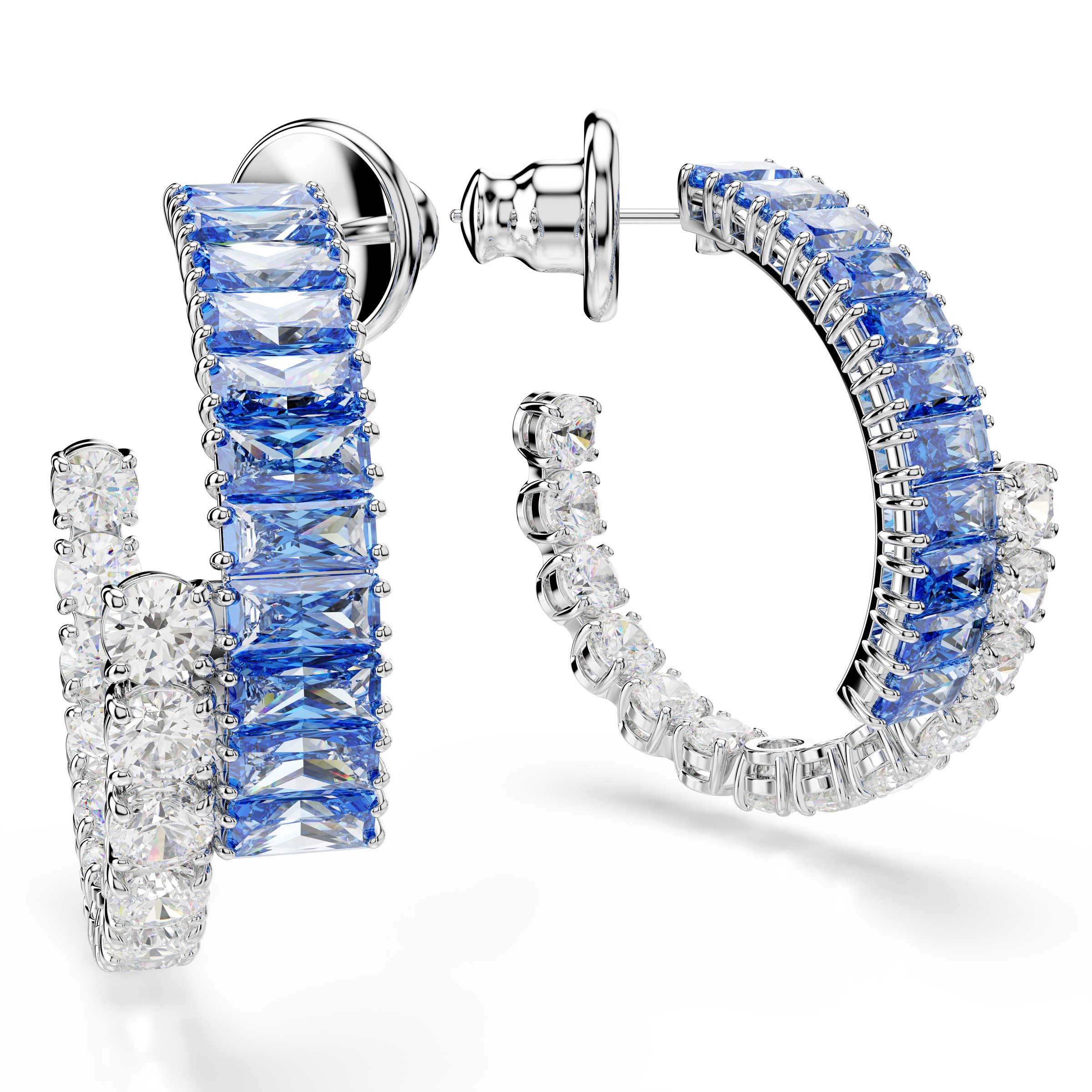 Paar Ohrstecker SWAROVSKI "Schmuck Geschenk Matrix Ohrringe", silber (metallfarben, kristallweiß, kristallweiß), Ohrringe, Damen, Metall, mit Swarovski Kristall, Swarovski Zirkonia (synth.) 5
