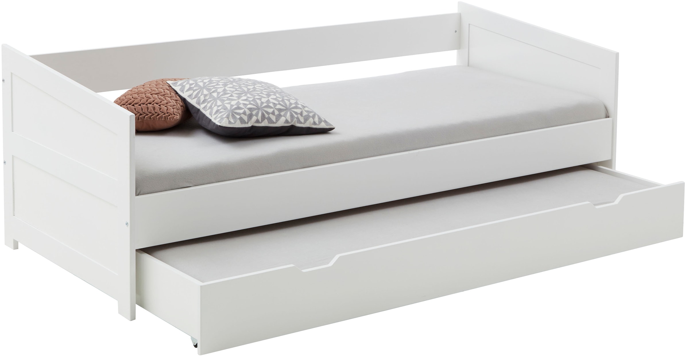 Relita Funktionsbett "Funktionsbett Nina", Funktionsbett mit Bettschublade, Buche massiv lackiert