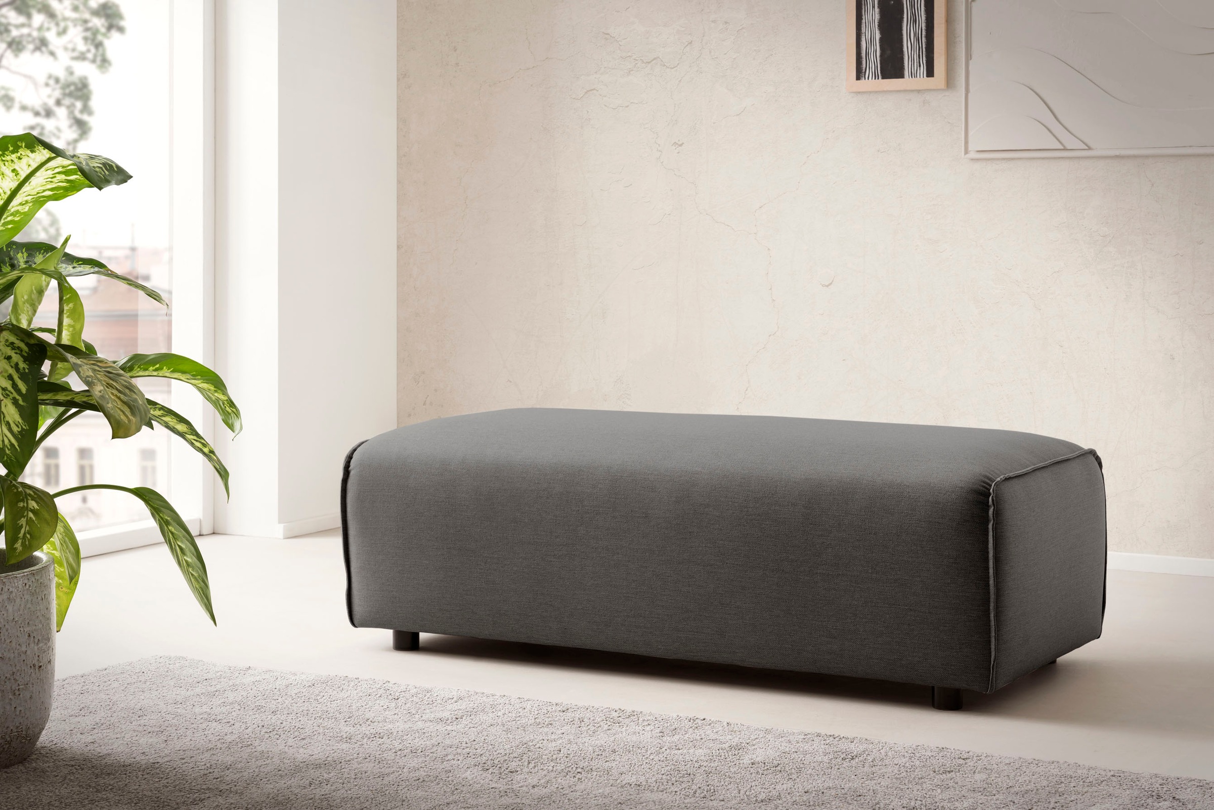 Thumbnail - LeGer Home by Lena Gercke Hocker "PIARA, Polsterhocker mit Kedernaht, Cord, Leinenoptik o. Strukturstoff" zur Serie PIAR...