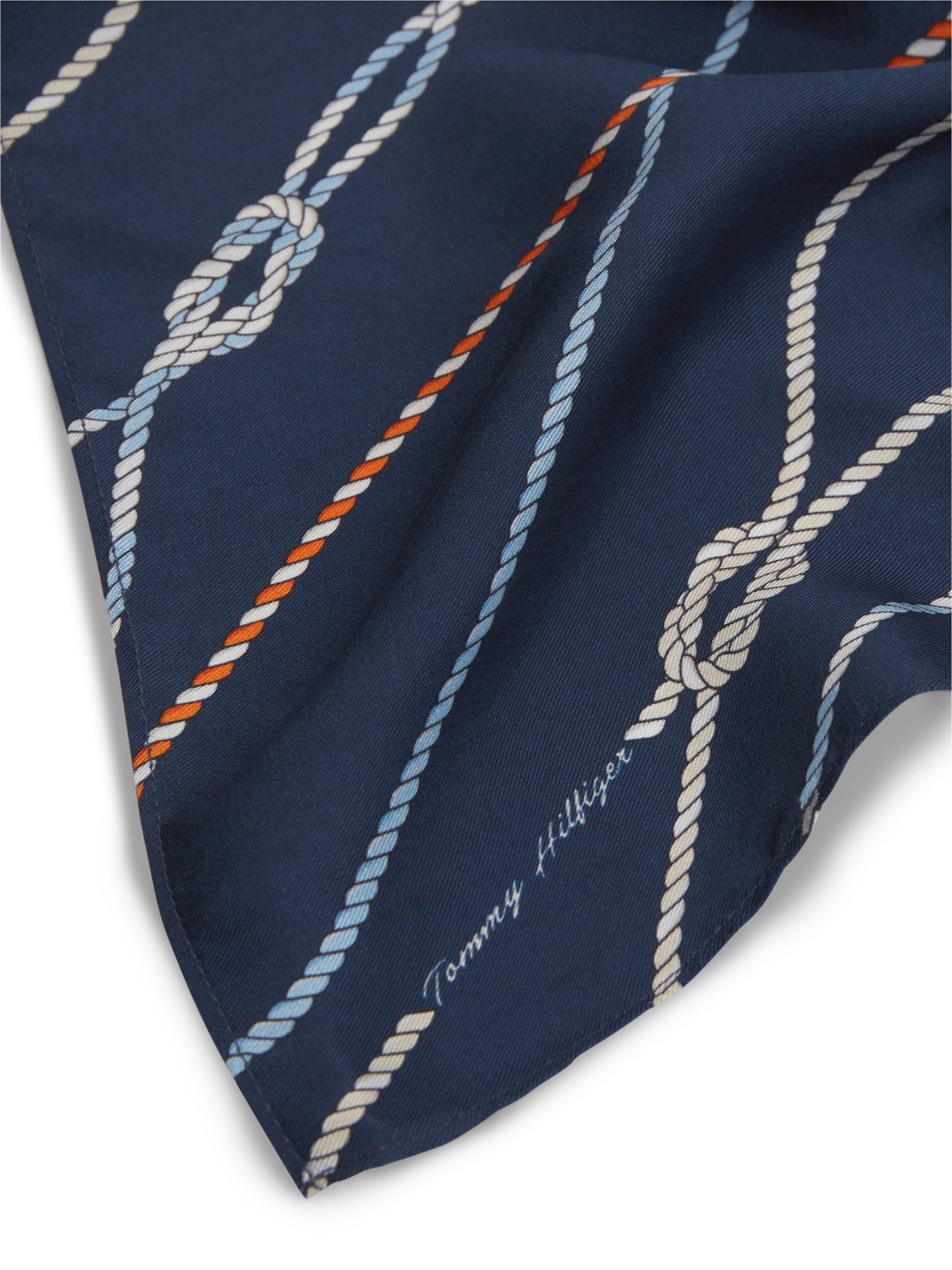 Tommy Hilfiger Modeschal »TH NAUTICAL SILK TRIANGLE« aus reiner Seide mit Seil-Print