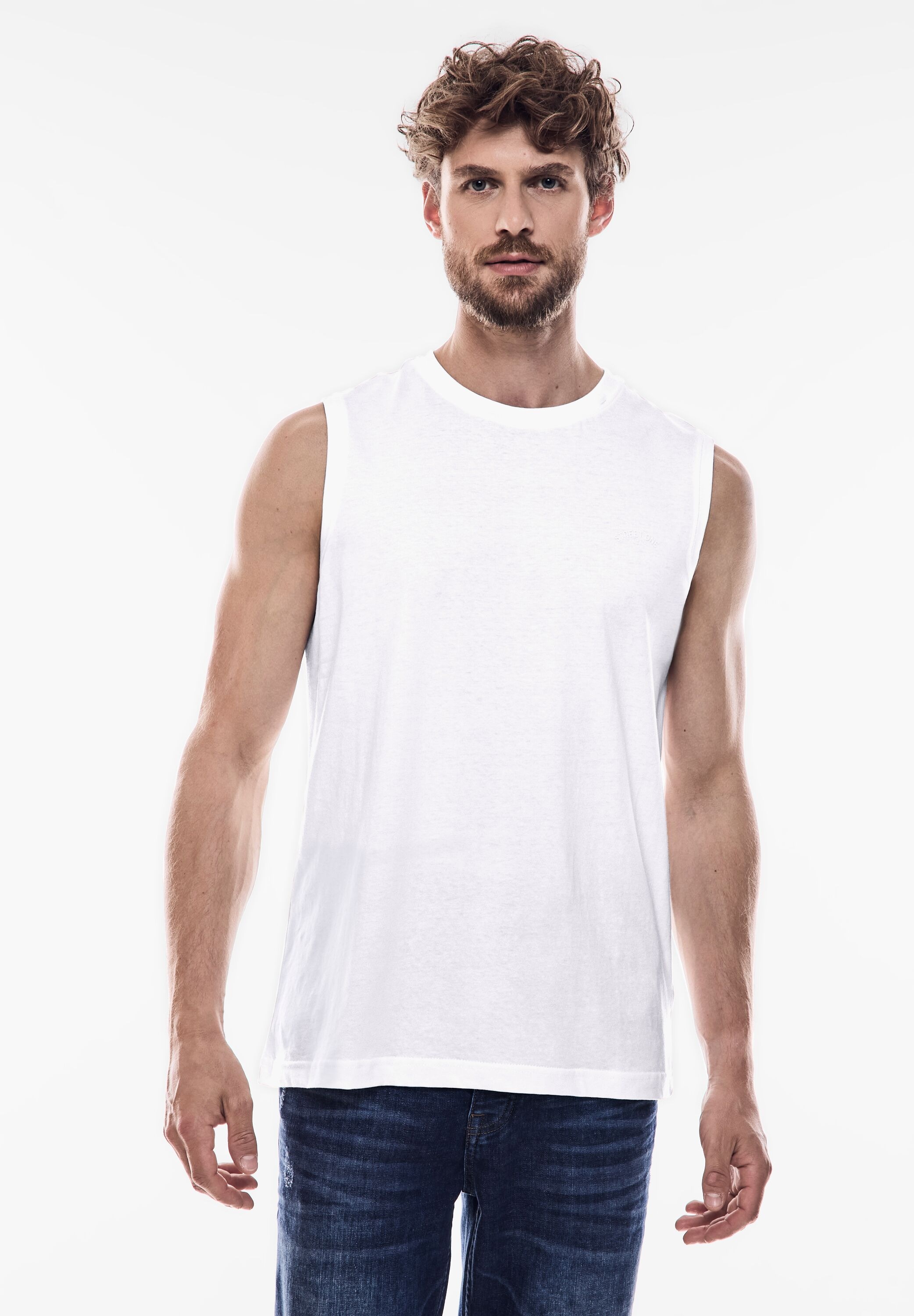 STREET ONE MEN Rundhalsshirt, aus Jersey in Unifarbe günstig online kaufen