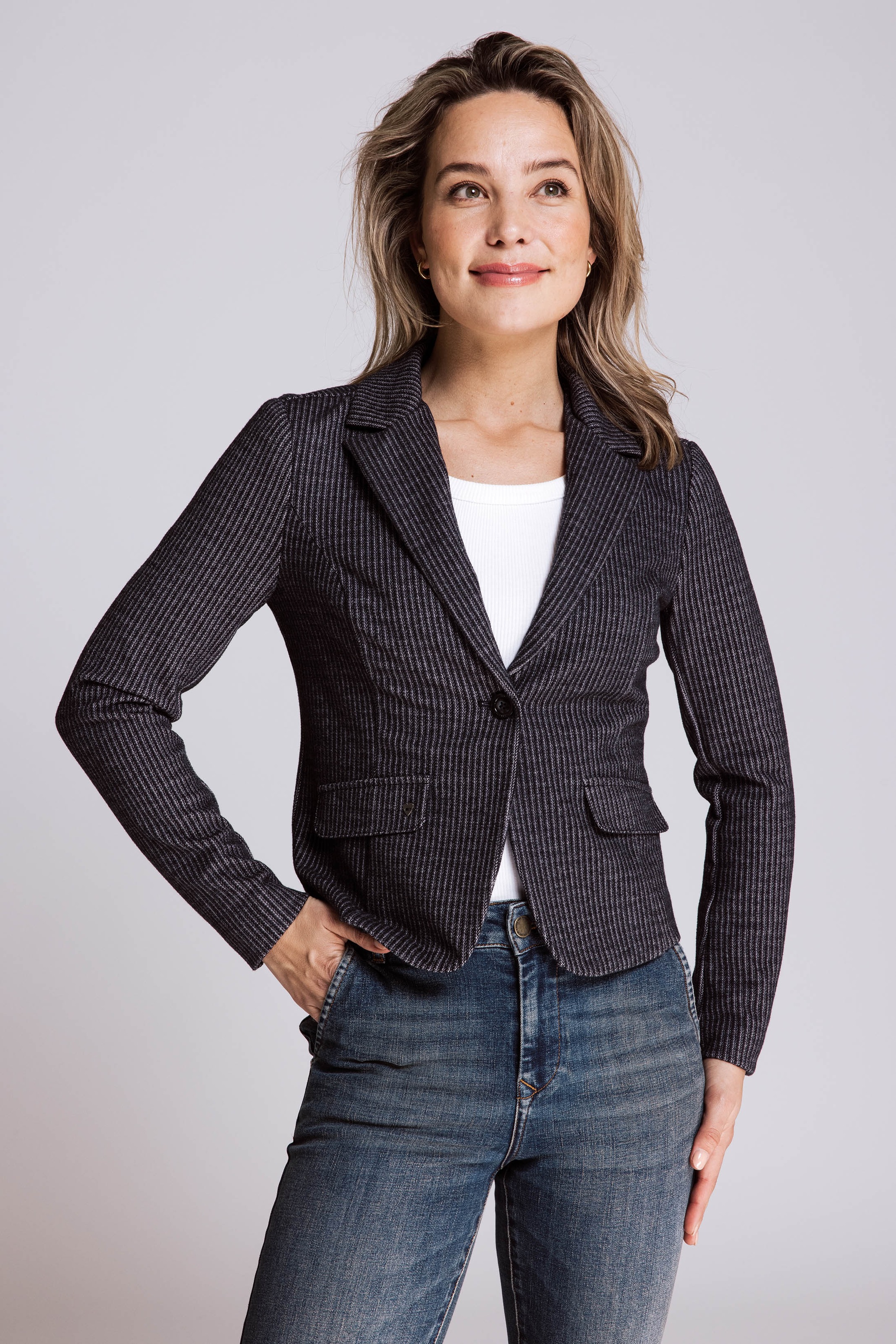 Zhrill Blusenblazer "ZHBETSY" in Melange Optik günstig online kaufen