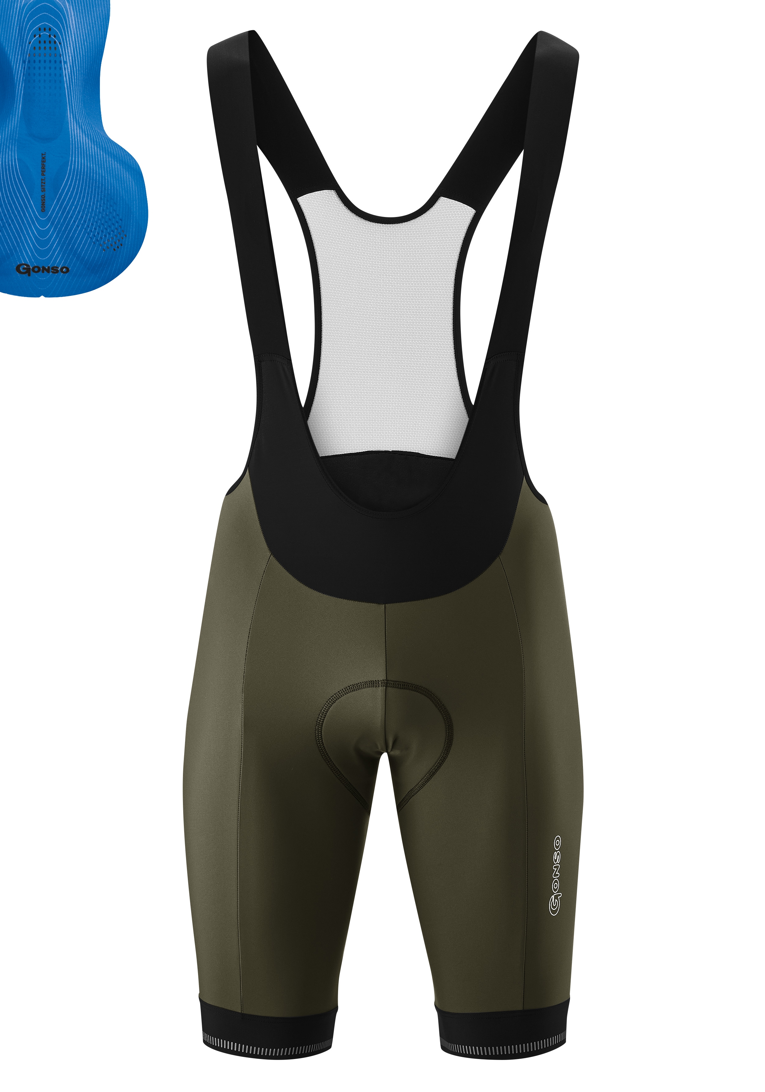 Gonso Fahrradhose "SITIVO Bib M" Herren Radhose, Radlerhose mit speziellem Sitzpolster, Tight Fit