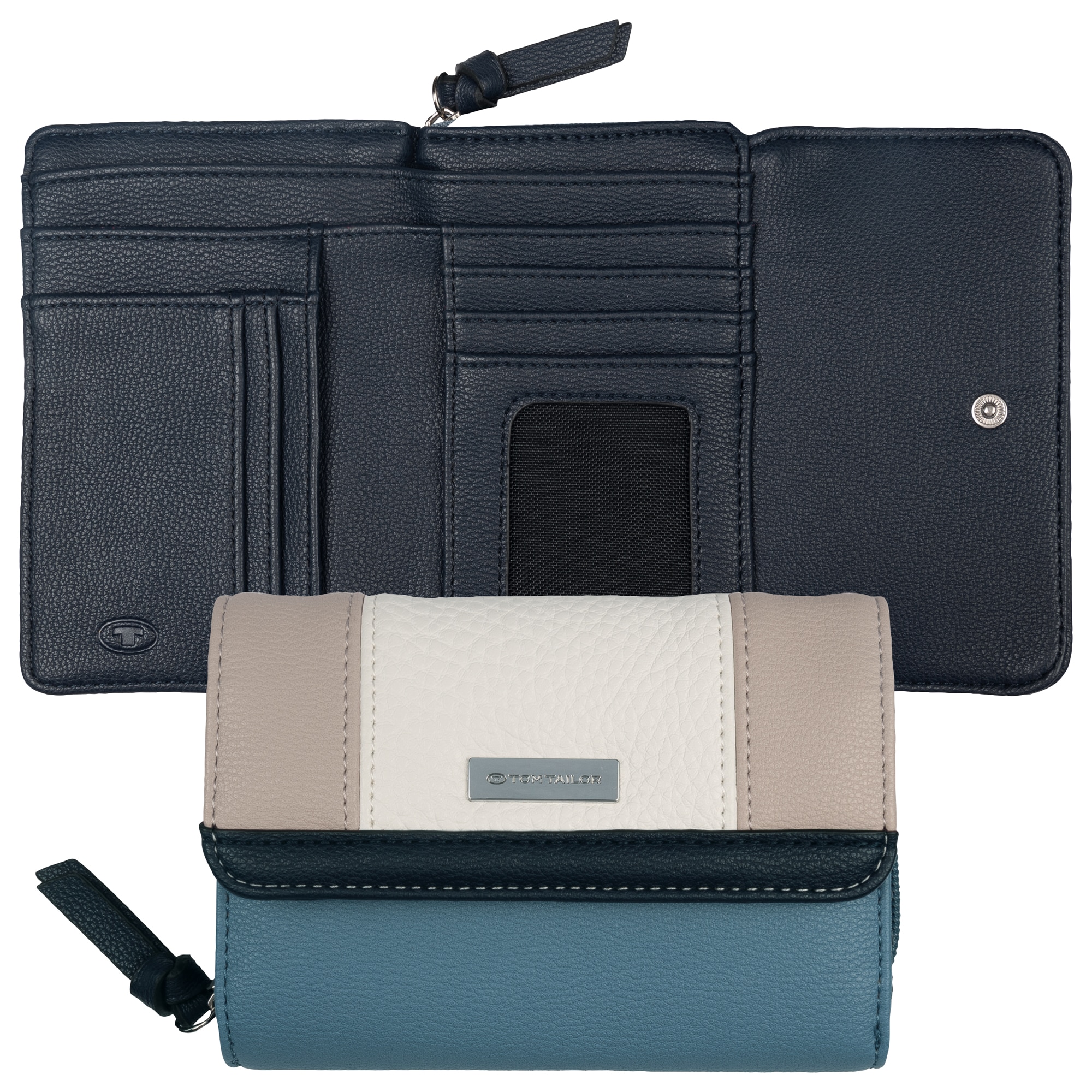 TOM TAILOR Geldbörse »Juna« aus soft genarbtem ledrigen Material mit glänzenden Metall-Accessoires