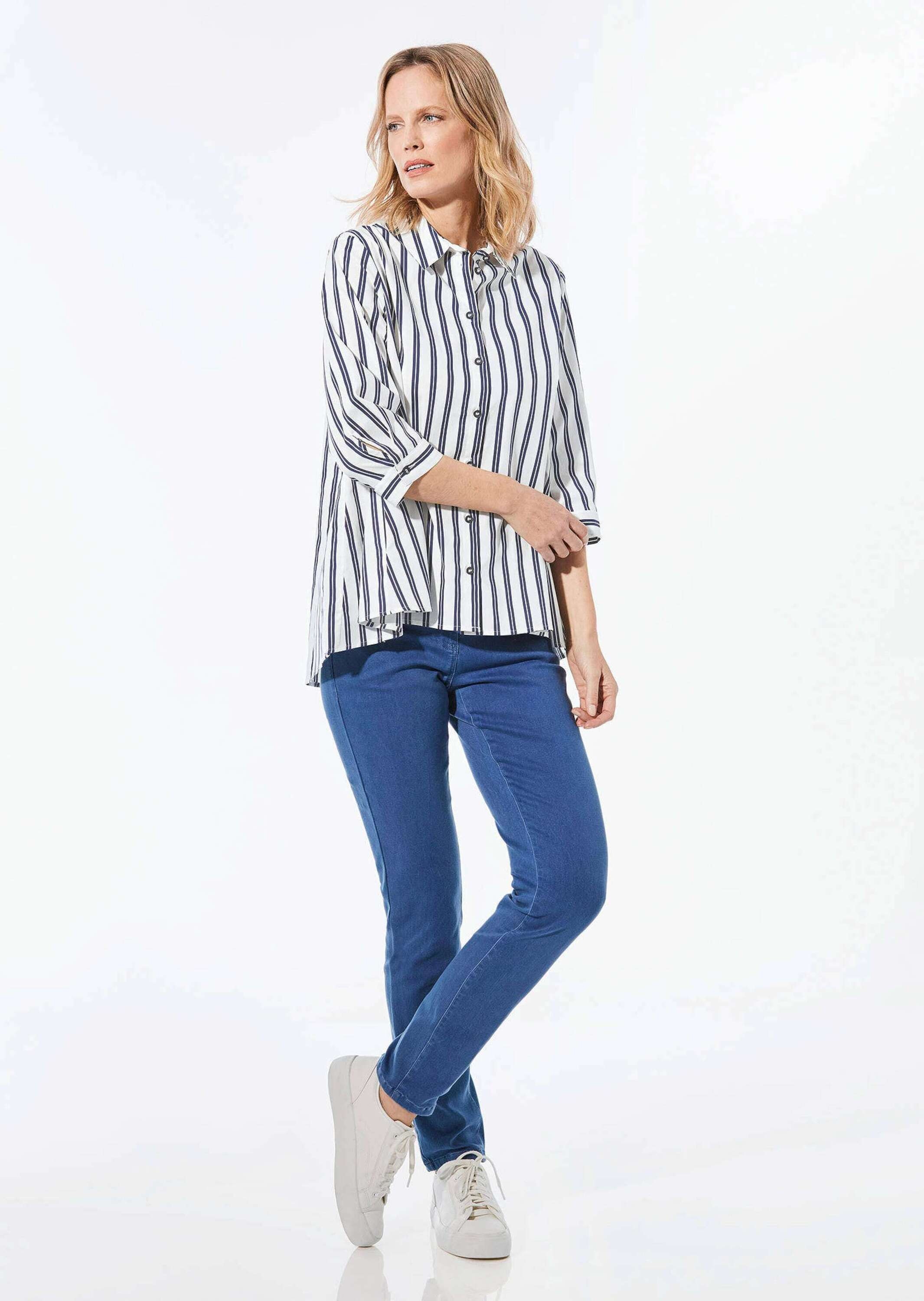 GOLDNER Kurzarmbluse "Schlichte Baumwoll-Bluse mit 3/4-Arm" Ohne günstig online kaufen