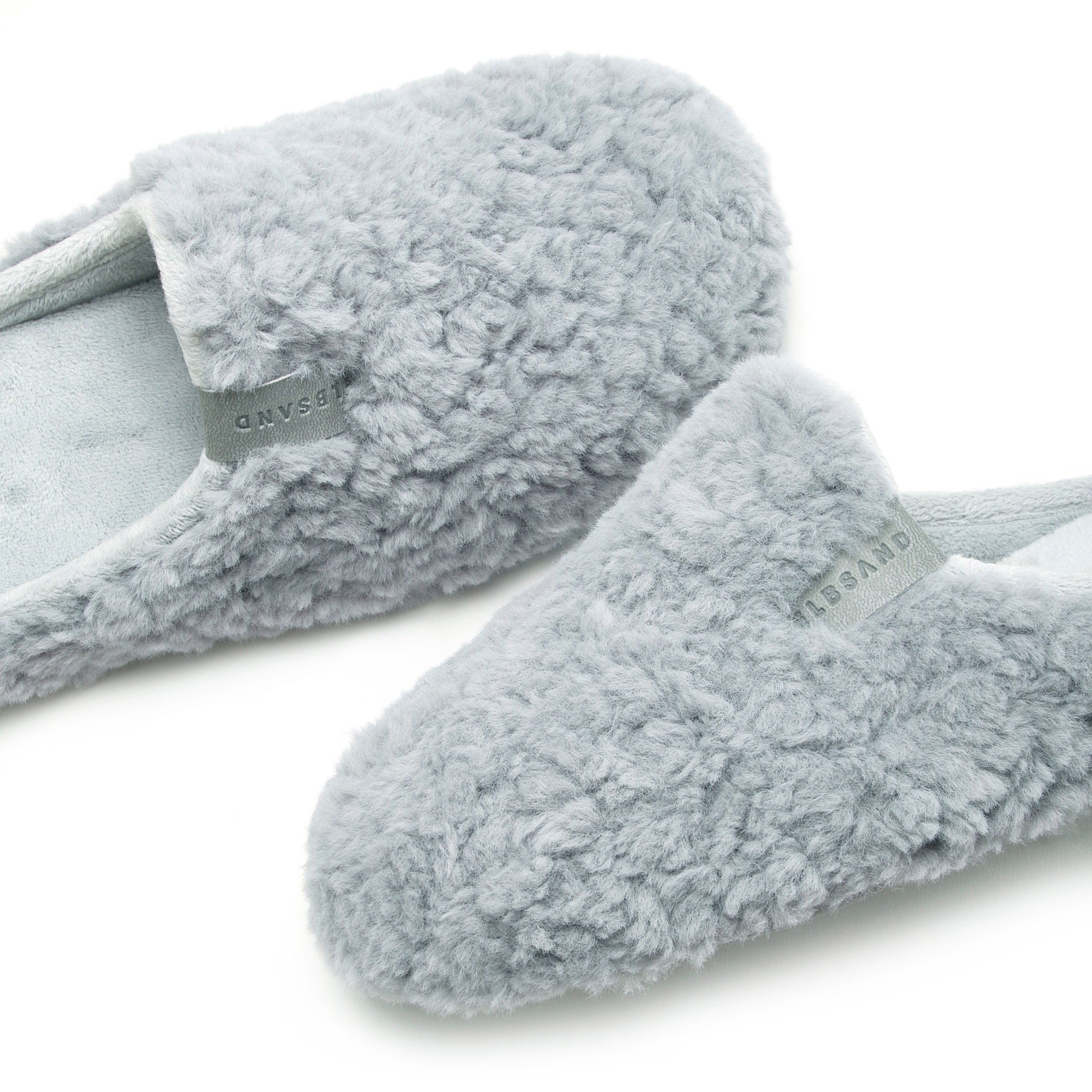 Pantolette ELBSAND "Hausschuh, Pantoffel, Mule", Damen, Gr. 39, grau, Obermaterial: 100% Polyester. Decksohle: 100% Polyester. Futter: 100% Polyester. Laufsohle: 100% Synthetik, Fellimitat, unifarben, Basic, Schuhe Pantolette, mit kuscheligem Fellimitat 3