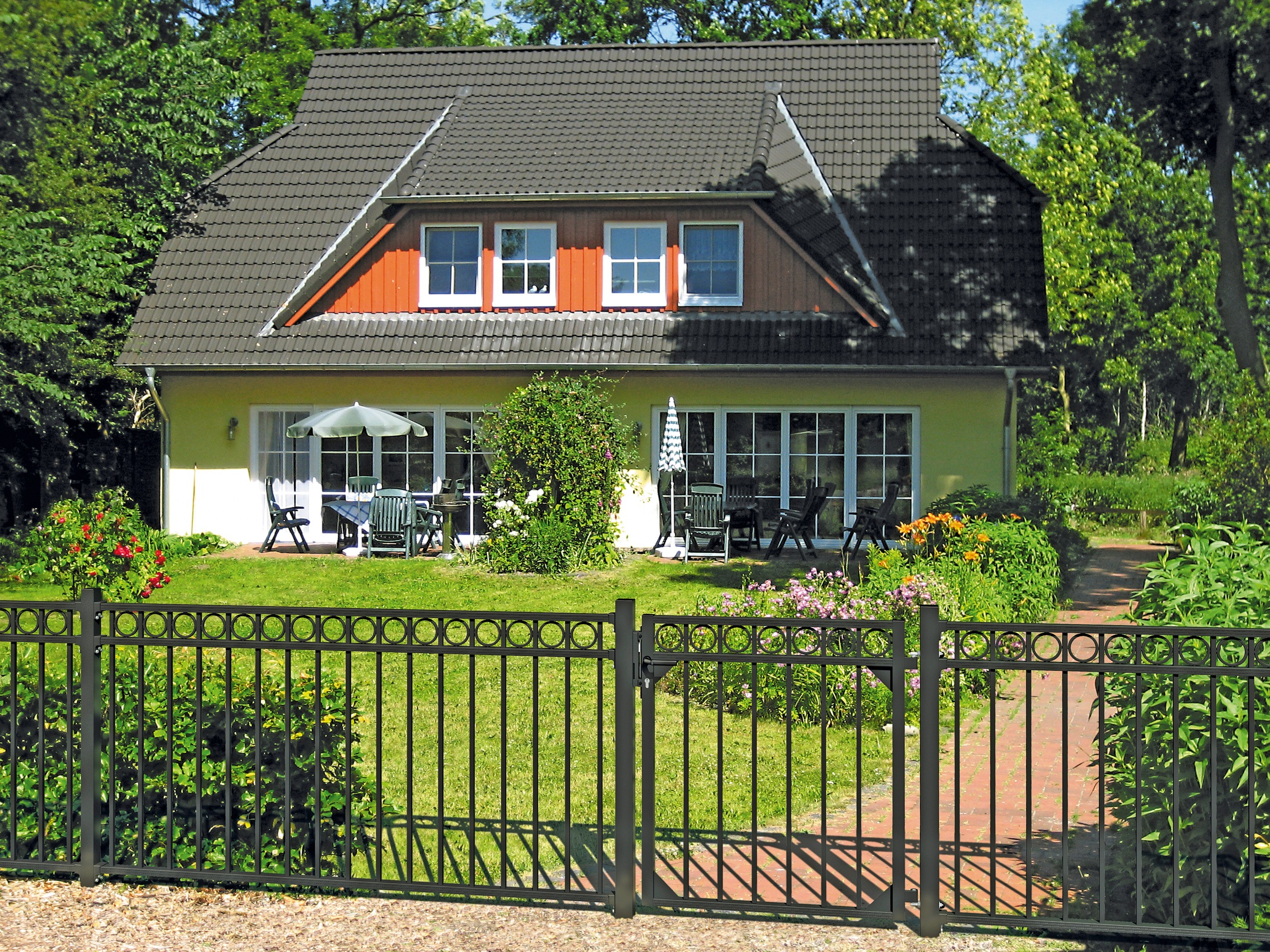 Thumbnail - Alberts Zauneinzeltür "Circle" Breite: 96,5 cm, Höhe: 100 und 120 cm, versch. Farben