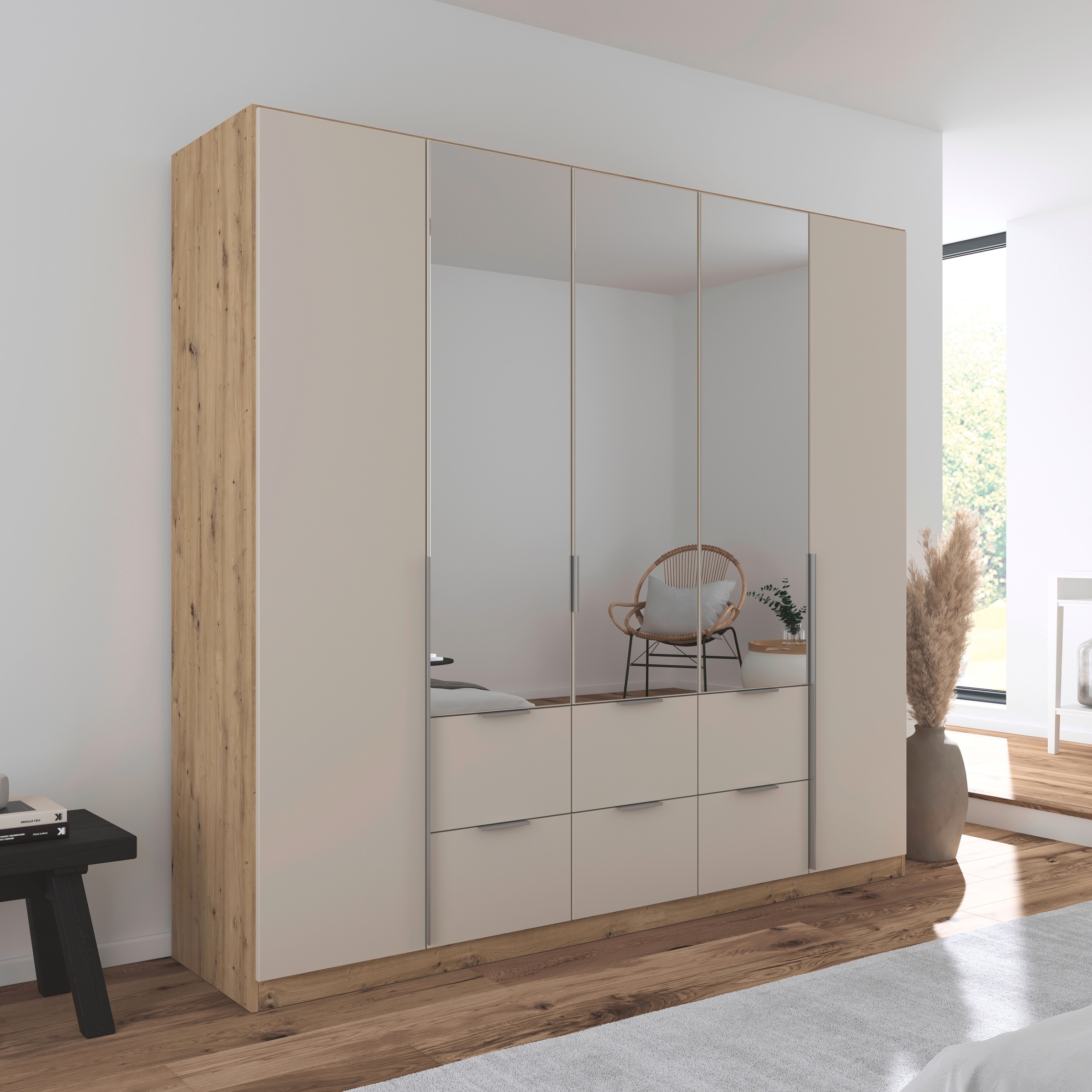 OTTO home Drehtürenschrank "Kleiderschrank Schrank Garderobe AGORDO mit Dek günstig online kaufen