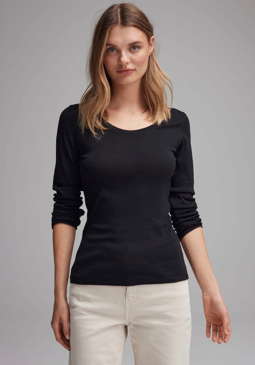 OPUS Langarmshirt »Smilla«, in cleaner Basic-Form online kaufen | BAUR