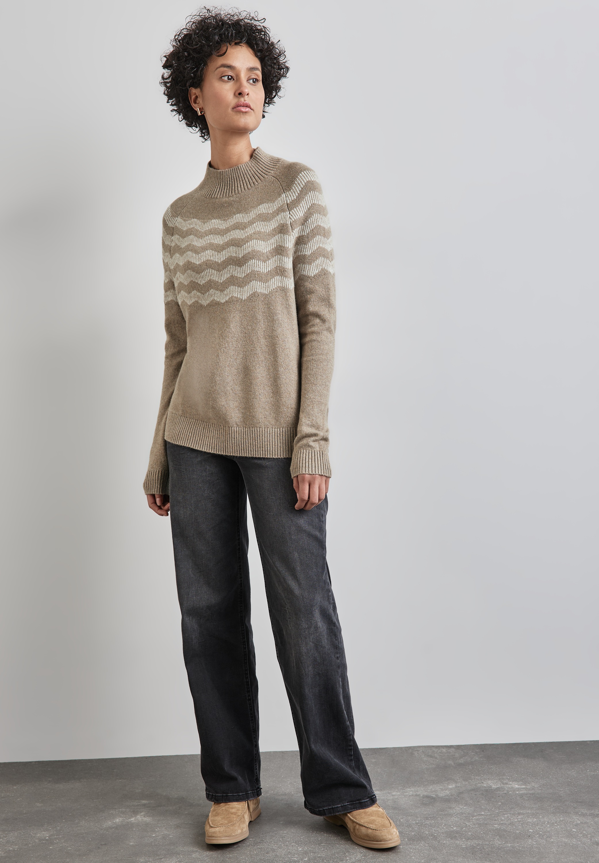 STREET ONE Strickpullover, mit Stehkragen