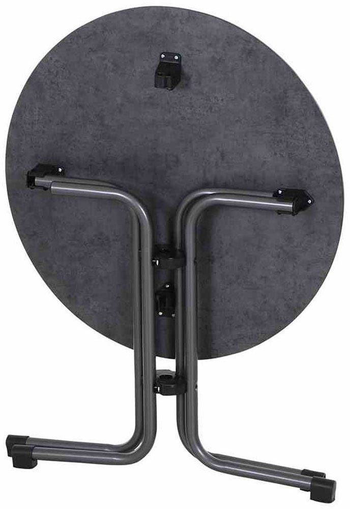 Siena Garden Gartensessel »Lane Sessel taupe 2er Set mit Tisch« Set, 2 Stk. tlg. 2 x Stapelsessel + Tisch Sola Ø 80 cm