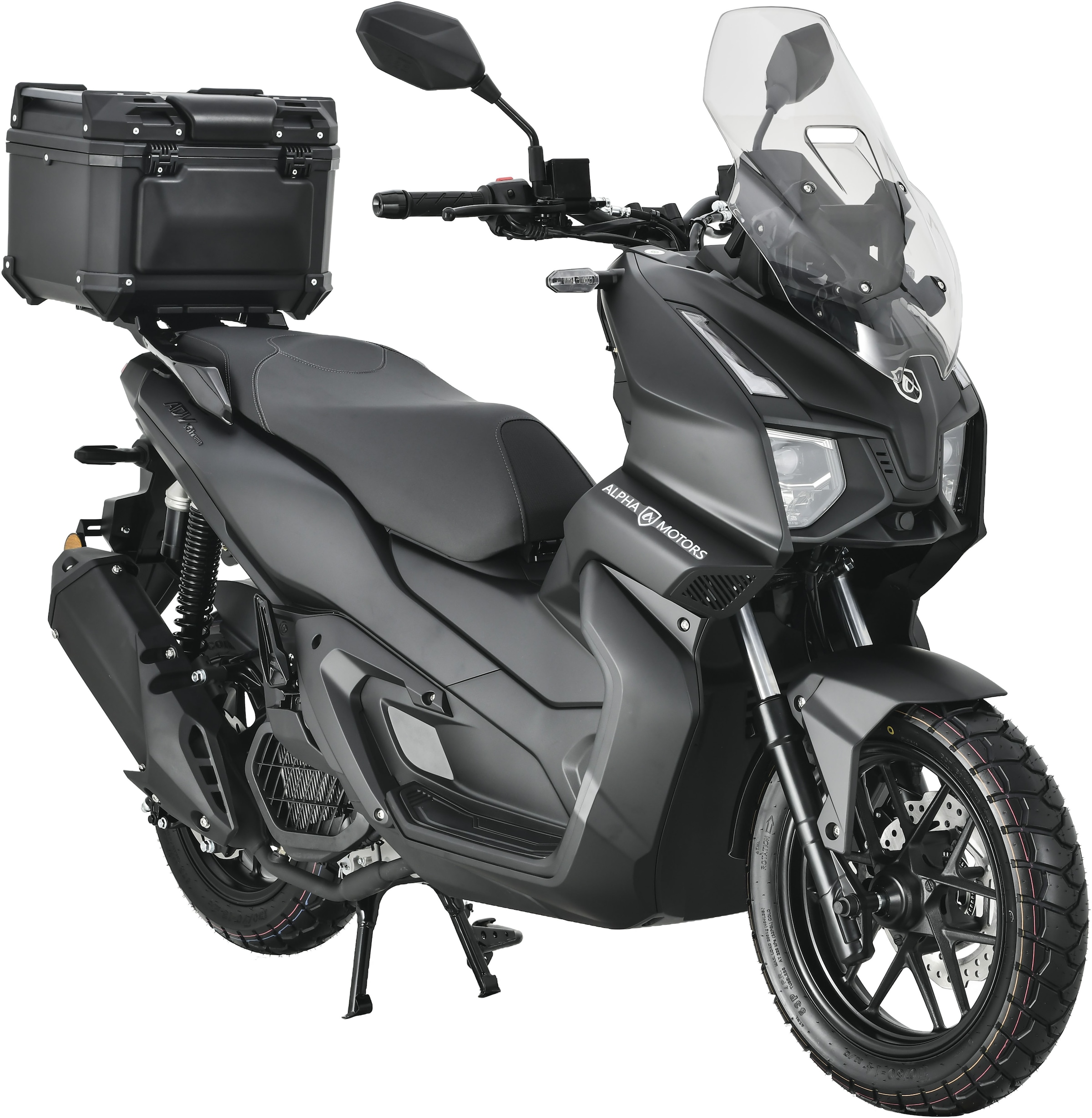 ALPHA MOTORS Motorroller "ADV X-treme 125 ccm EURO 5+ (mit/ohne Topcase)", mit Topcase, 90 km/h, schwarz, Motorroller