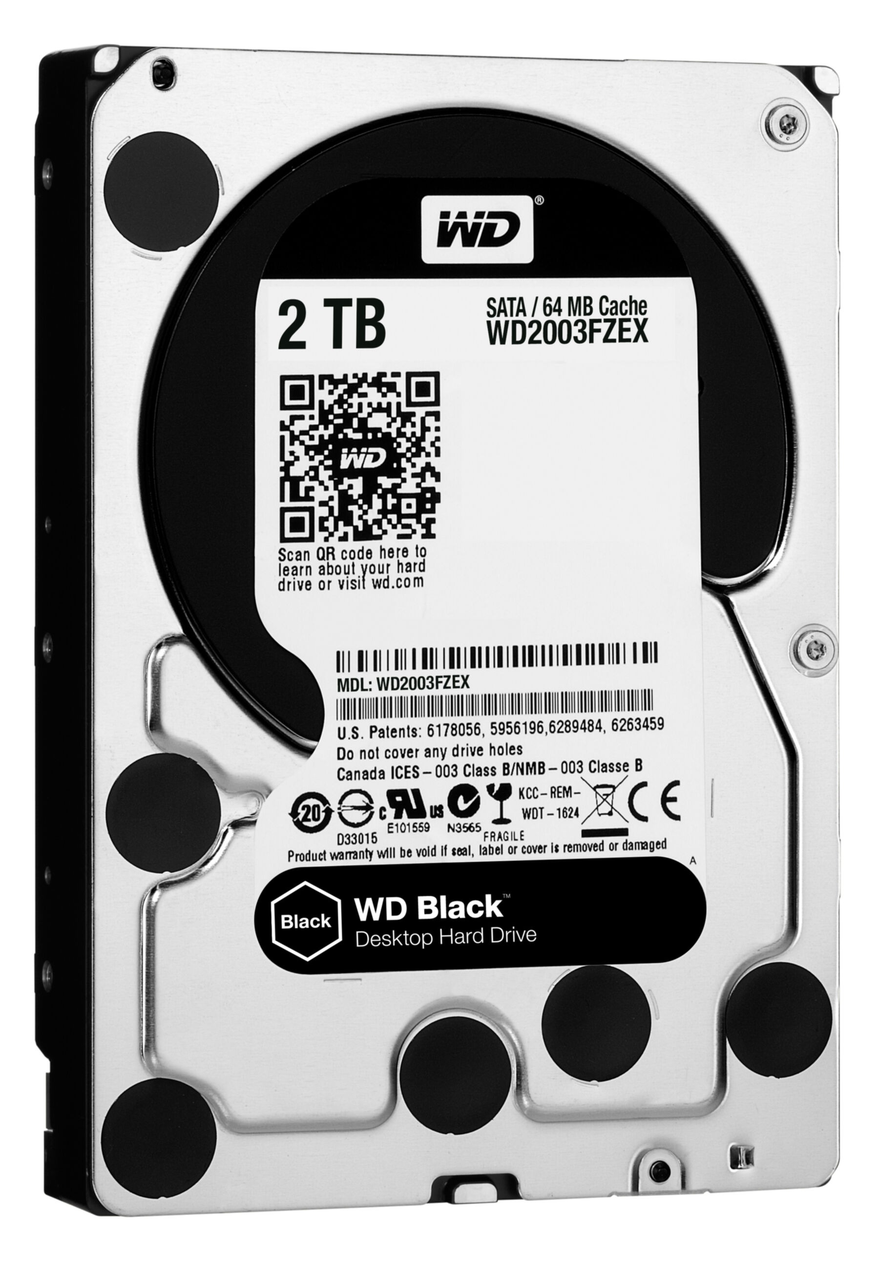 Western Digital interne HDD-Festplatte »Black SATA 2TB«, 3.5 Zoll, Anschluss SATA III