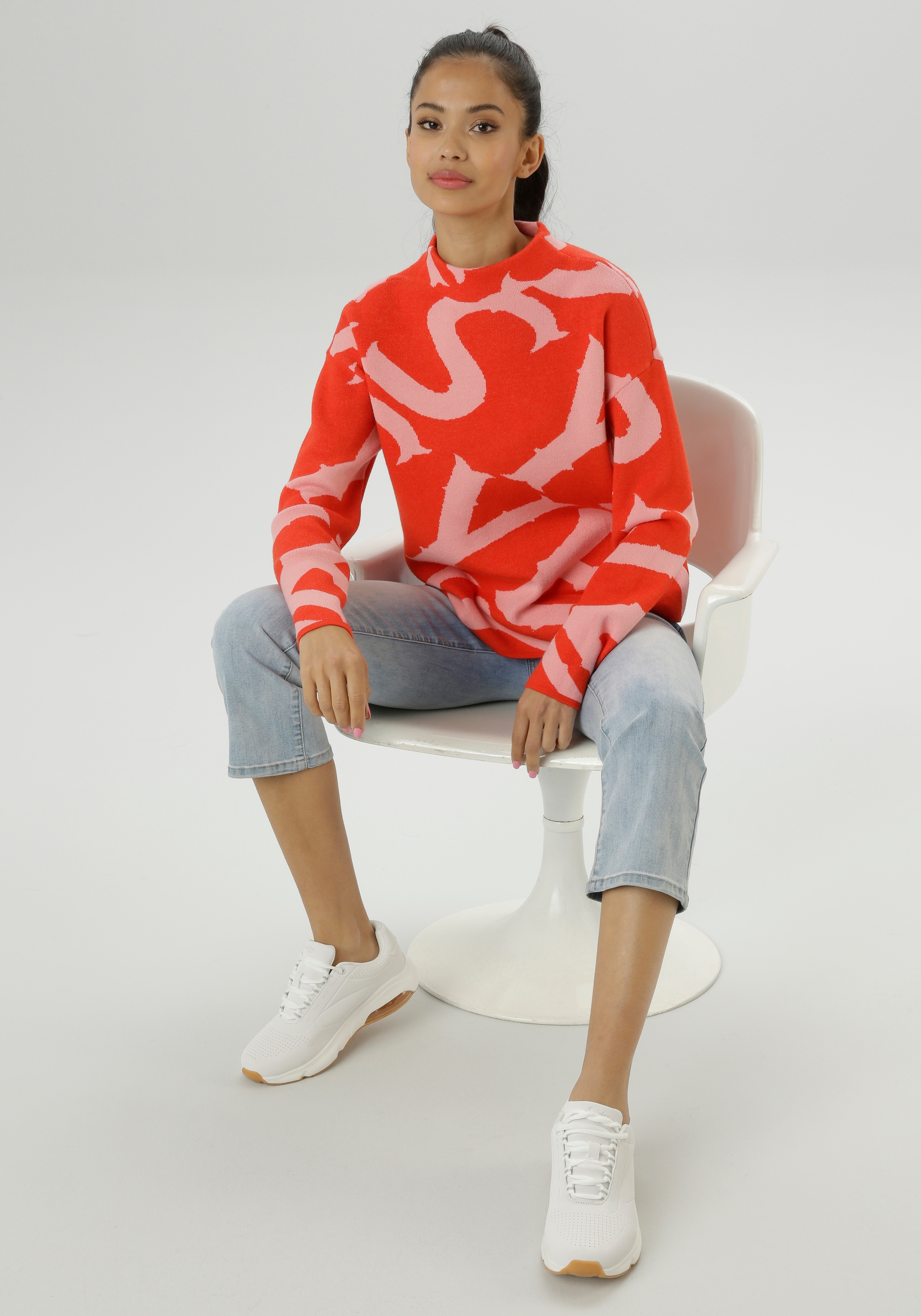 Aniston SELECTED Strickpullover, mit elegantem Jacquard-Muster - NEUE KOLLEKTION