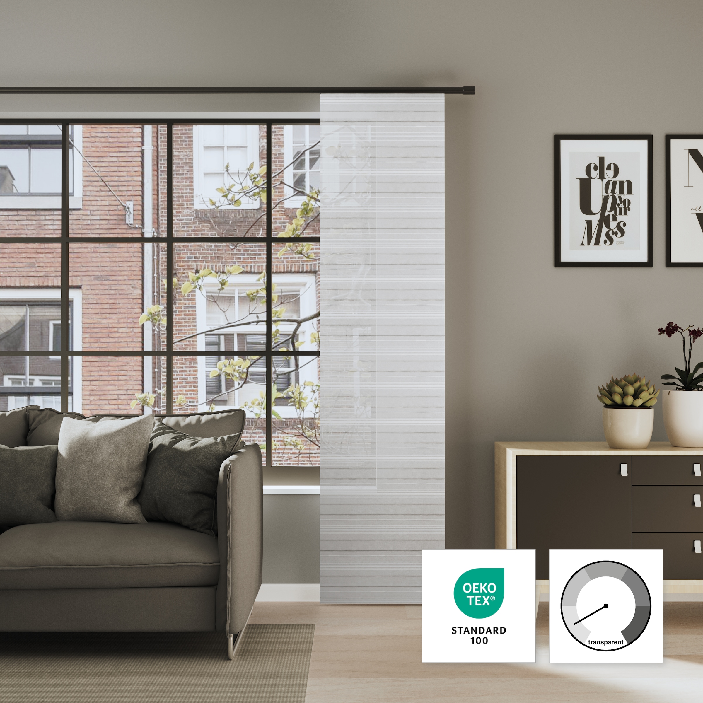 Neutex for you Schiebegardine "PIATTO" Paneelwagen 1 Stk. tlg. Feine Streif günstig online kaufen