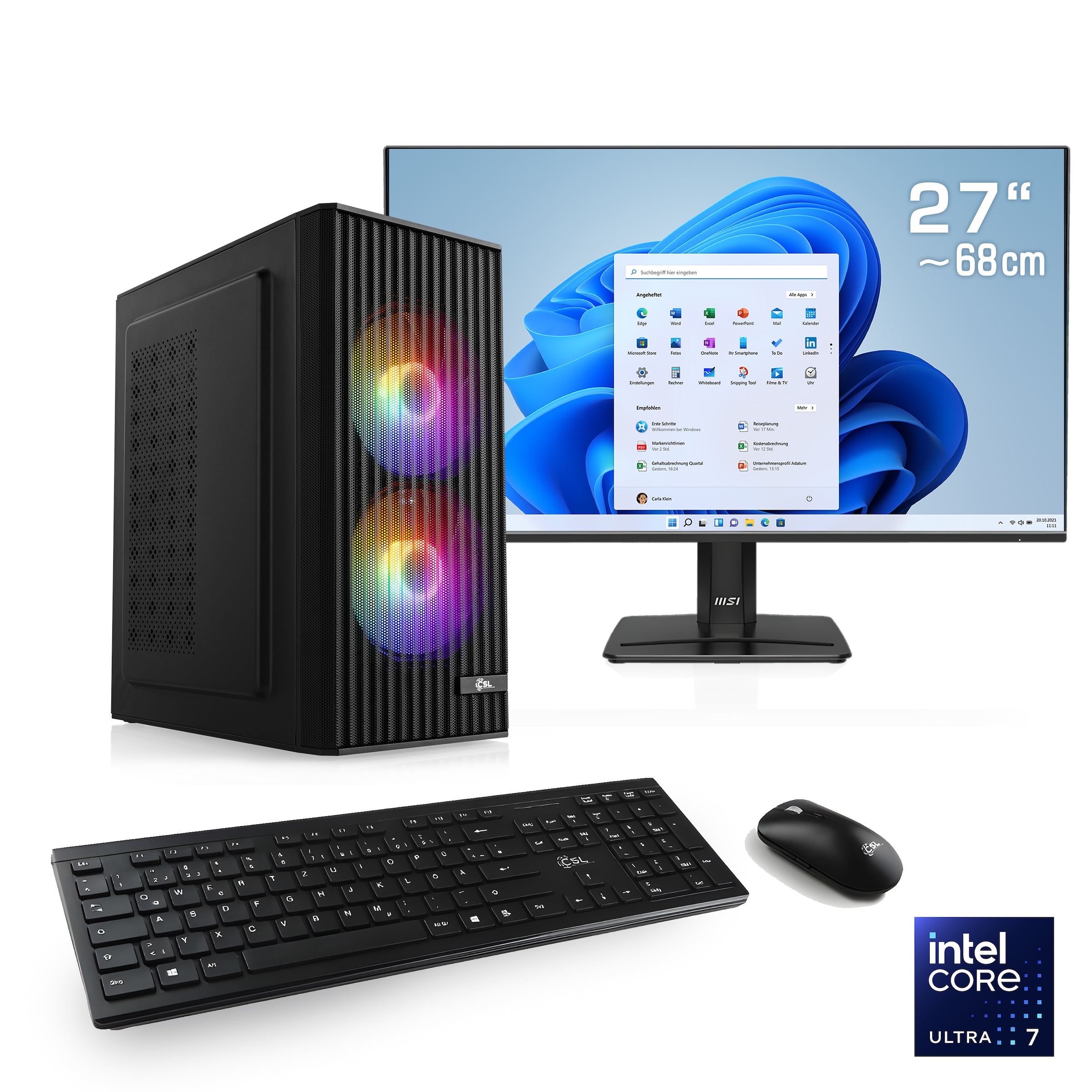 CSL Gaming-PC-Komplettsystem »Spectrum V25258W« 27 ″ Intel® Intel® Graphics, 4 Xe Cores 32 GB RAM 1.000 GB SSD
