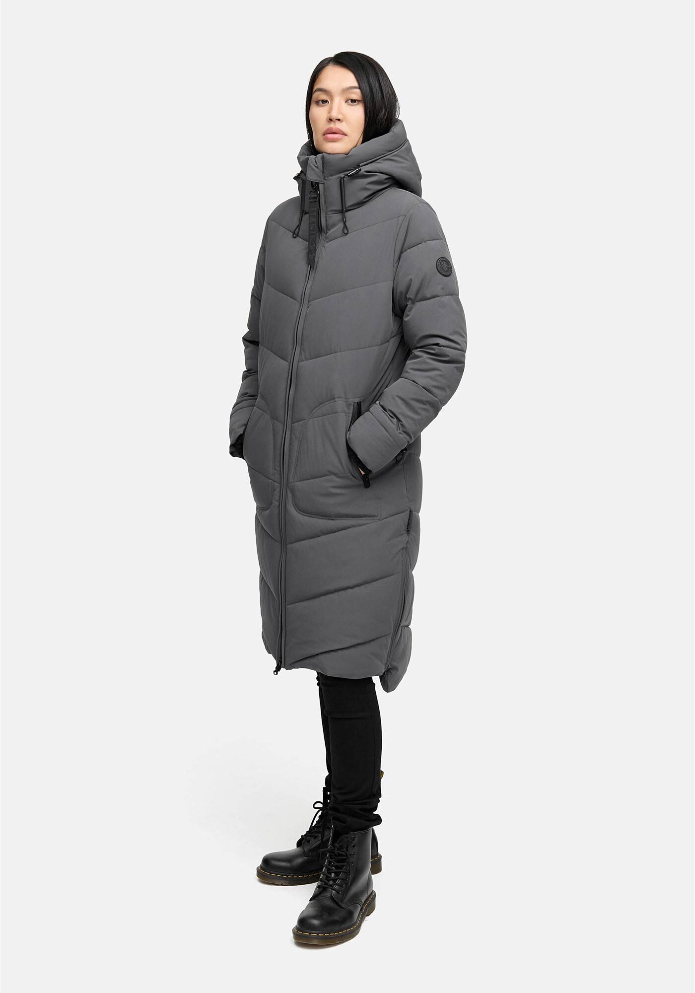 Thumbnail - Marikoo Winterjacke "Benikoo" mit Kapuze langer Winter Mantel gesteppt