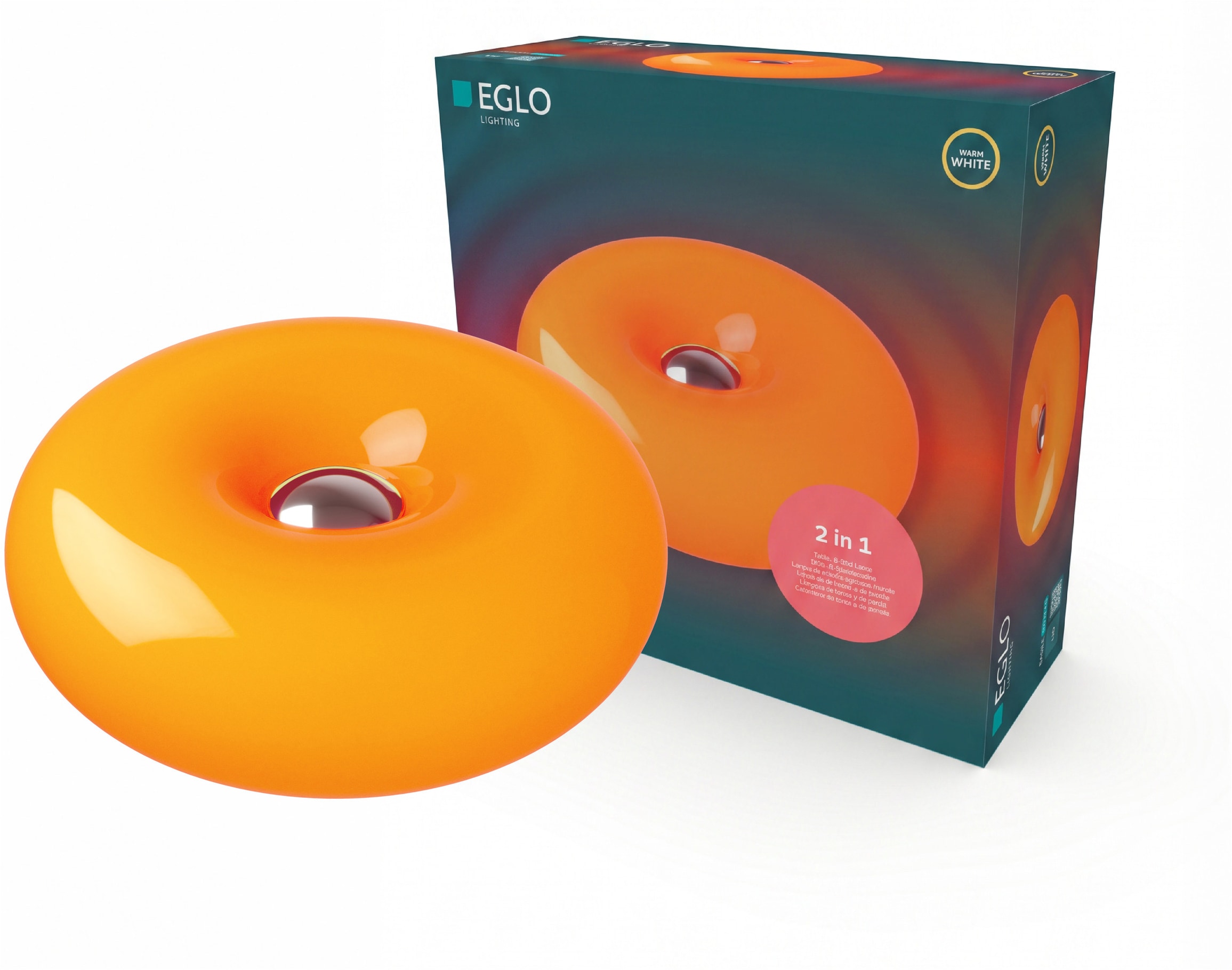 EGLO LED Tischleuchte »BASILE« LED-Modul 1 Stk. Warmweiß flache Retro Tischlampe, bunte Vintage Wandlampe