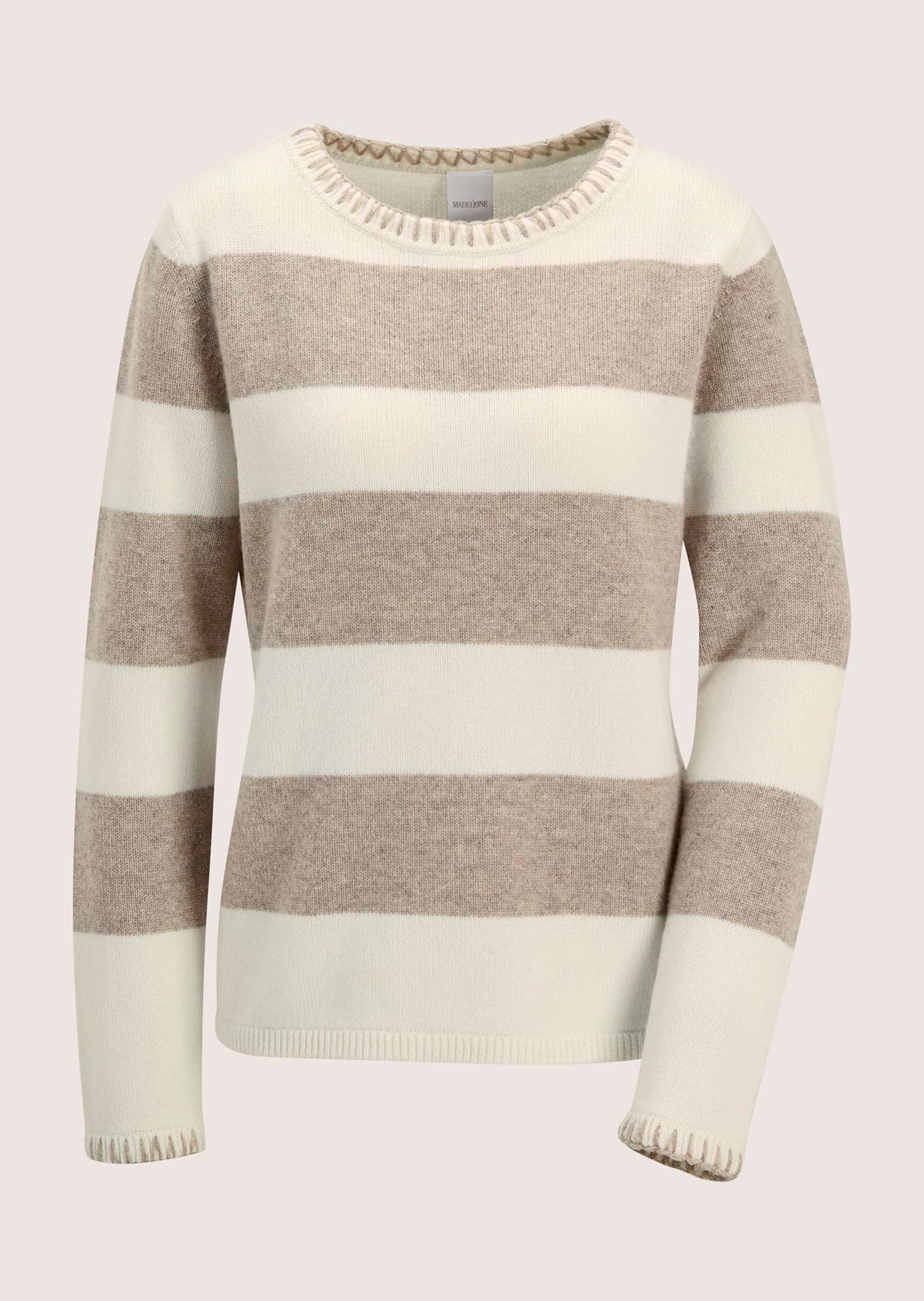 MADELEINE Longpullover "Strickpullover Luxuriöser Wollpullover im Blockstre günstig online kaufen