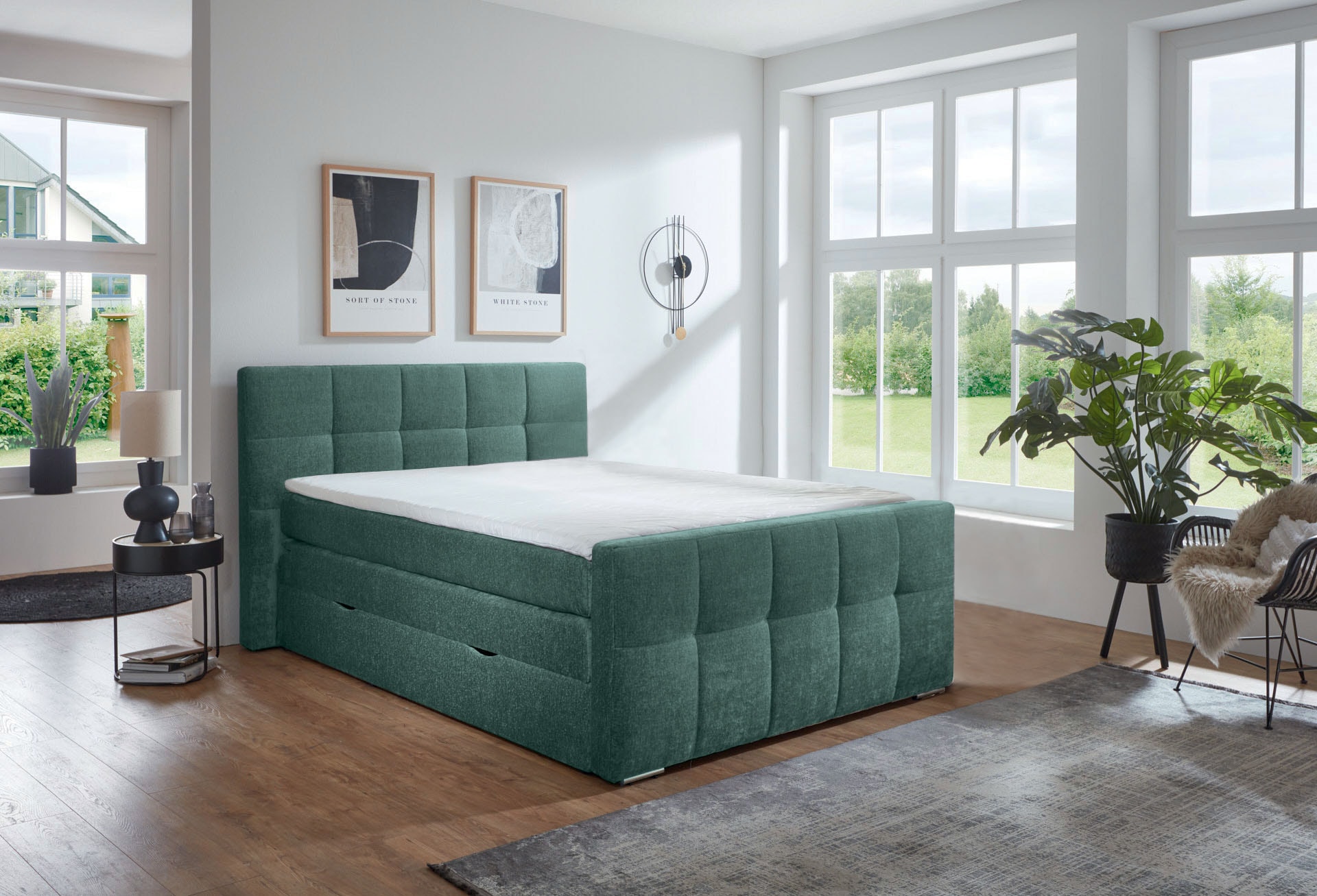 Places of Style Boxspringbett »Rosà«, H3/H3, H3/H4, H4/H4 möglich