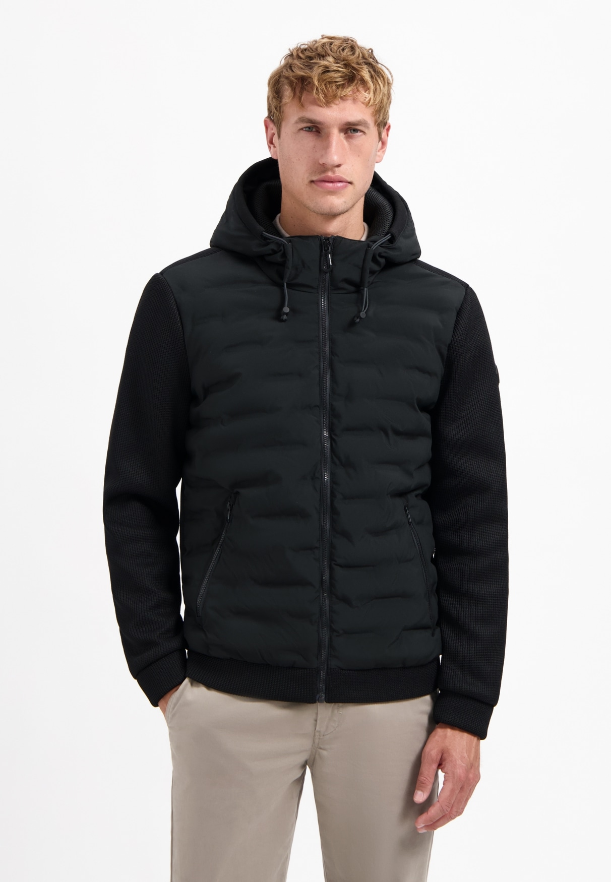 NO EXCESS Steppjacke "No Excess Jacke mit Strickärmeln" günstig online kaufen