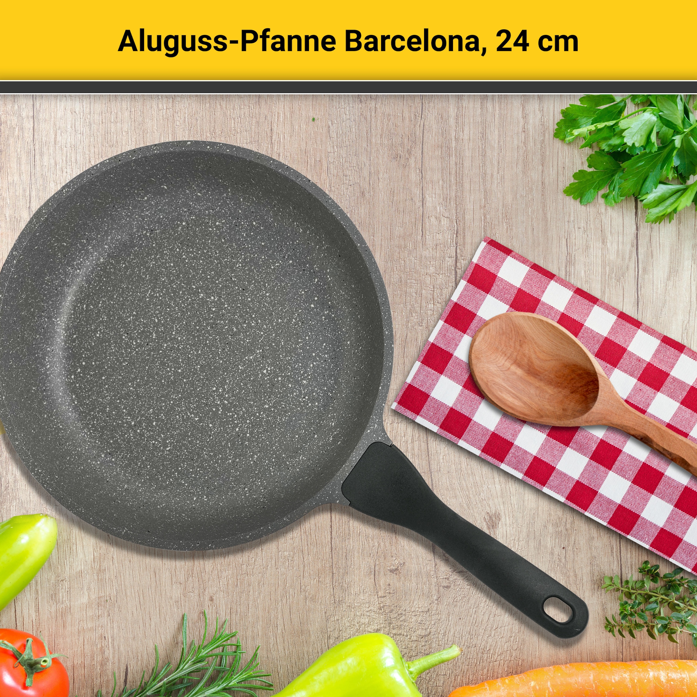Krüger Bratpfanne »Aluguss Pfanne Bacelona« Aluminiumguss 1 Stk. tlg. für Induktions-Kochfelder geeignet