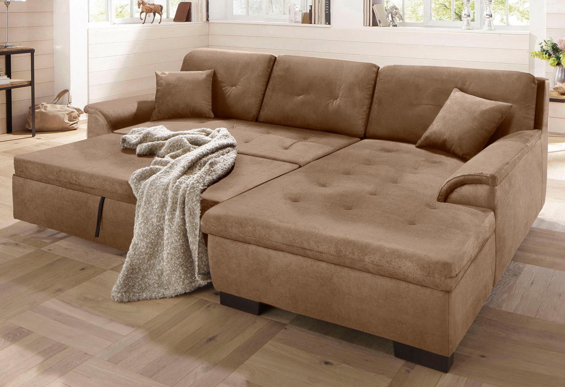 Home affaire Ecksofa "Bergen zeitlos & elegant, Breite 267cm, L-Form" wahlw günstig online kaufen