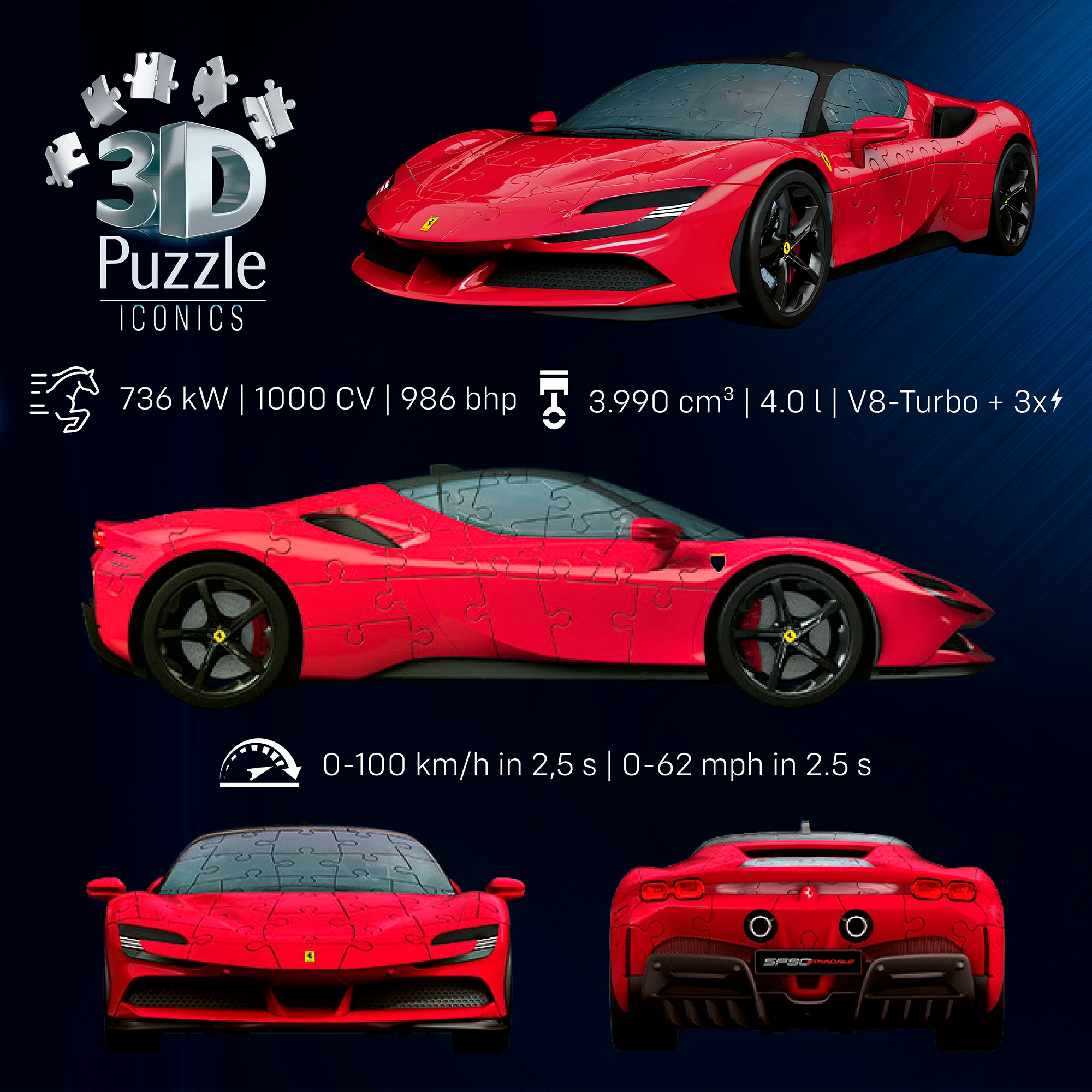 Ravensburger 3D-Puzzle »3D Puzzle Iconics, Ferrari SF90 Stradale«, Made in Europe