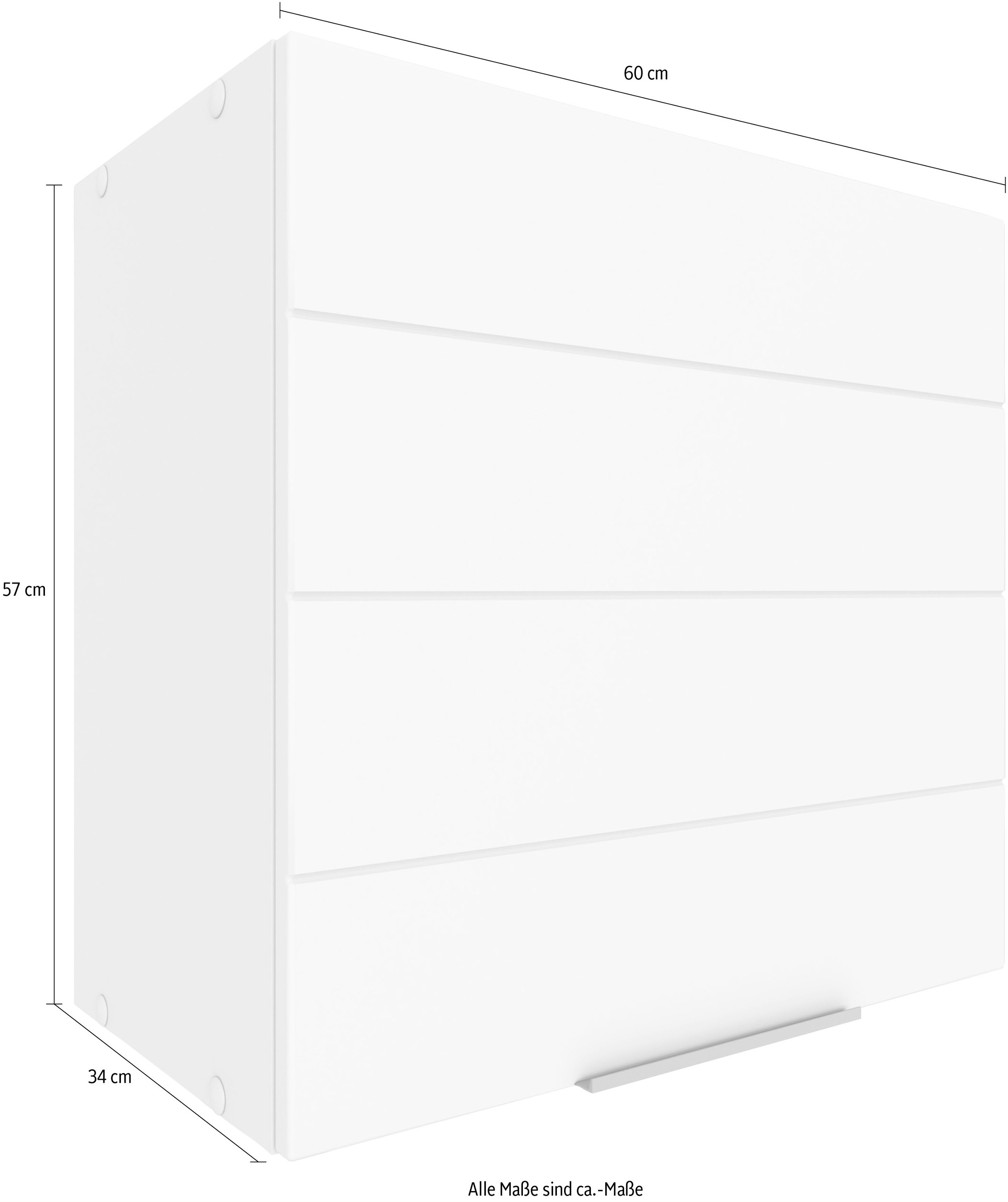 KOCHSTATION Hängeschrank »KS-Luhe«, 60 cm breit, hochwertige MDF-Fronten mit waagerechter Lisene