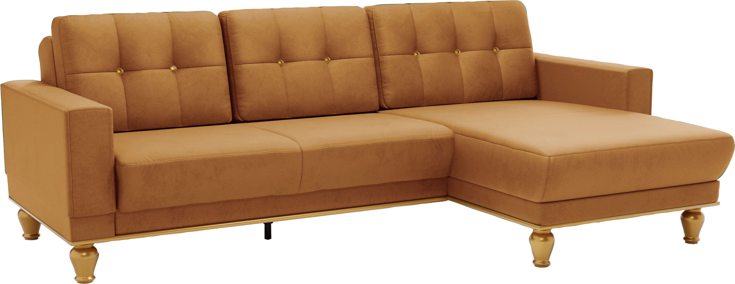 sit&more Ecksofa »Orient 5 L-Form«, mit Strass-Stein, wahlweise mit Bettfunktion und Bettkasten