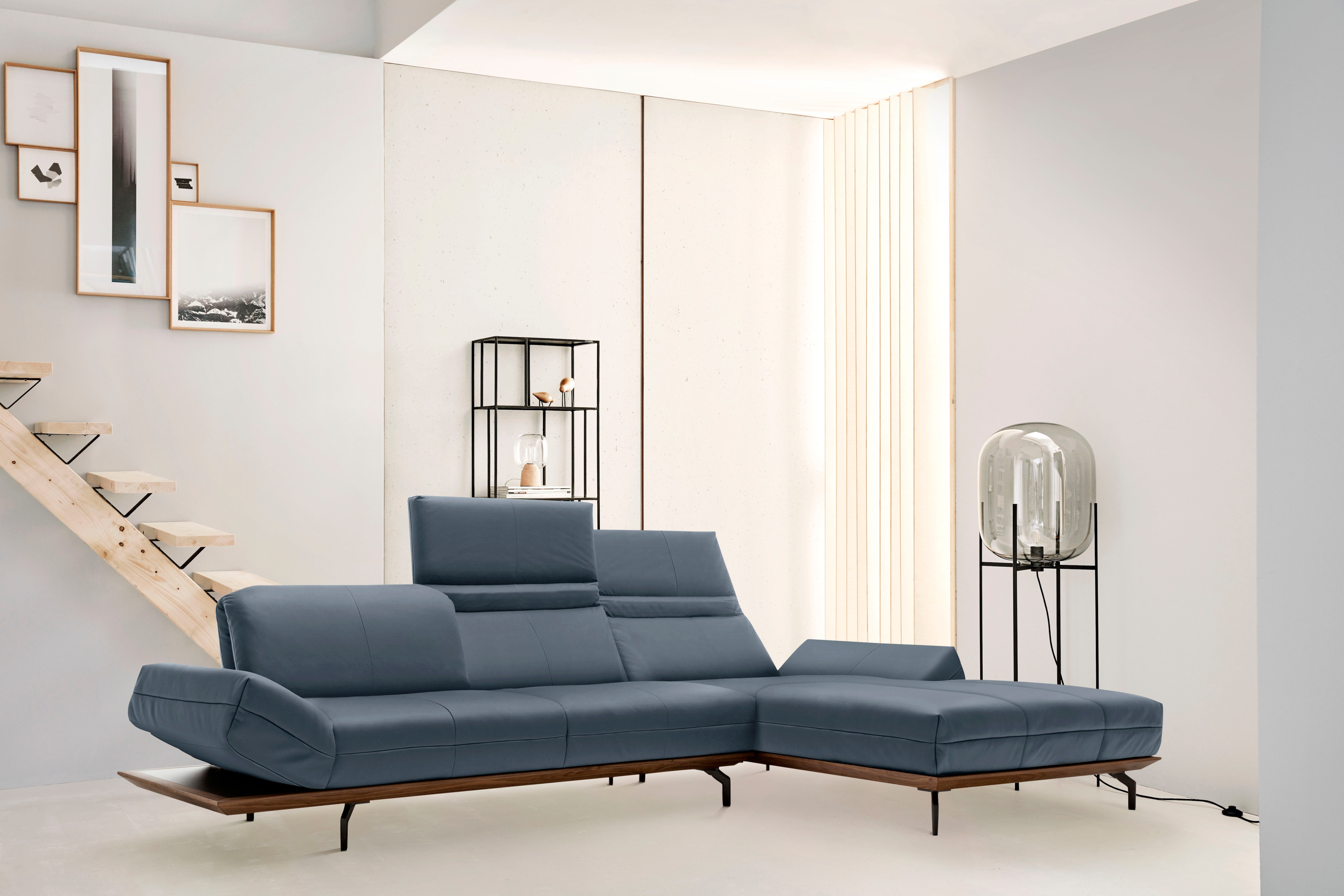 Creation BY ROLF BENZ Ecksofa "CR.420, Designecksofa, L-Form" in 2 Qualitäten, Holzrahmen in Eiche Natur oder Nußbaum, Breite 293 cm