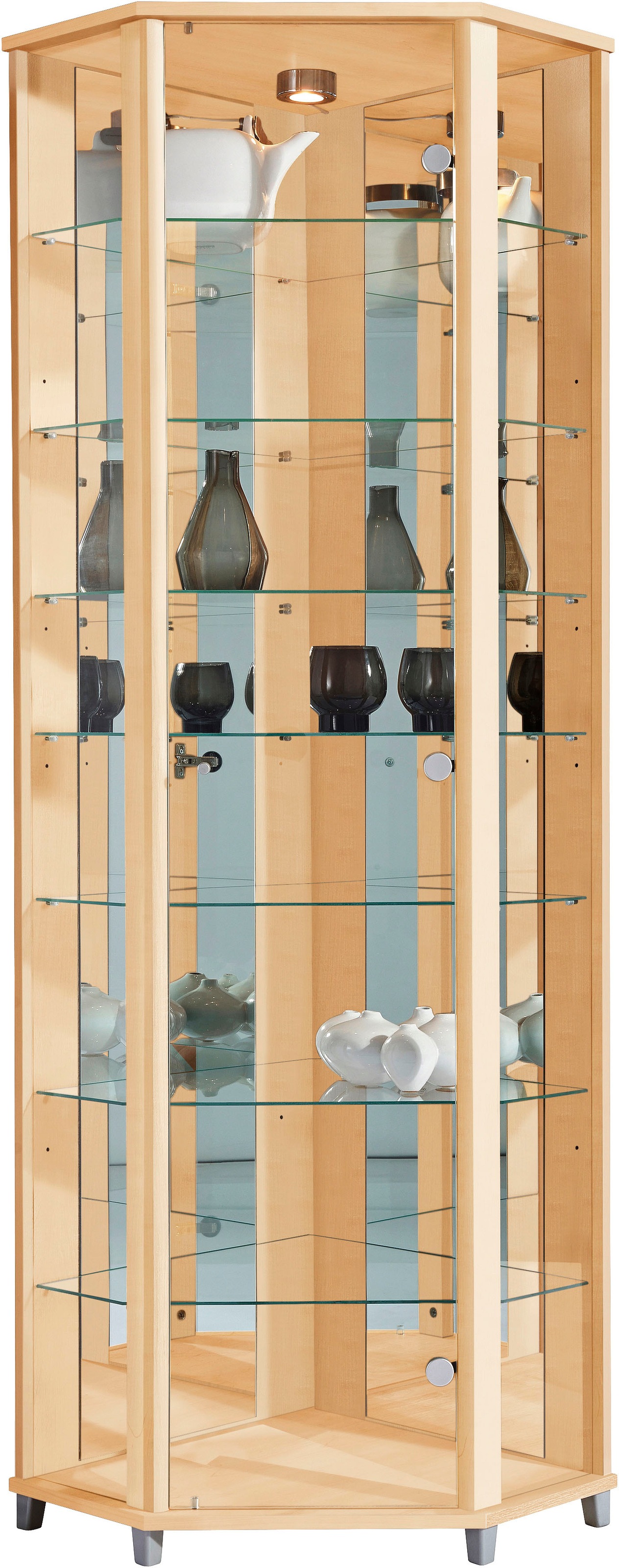 fif möbel Eckvitrine "TRIO Höhe ca. 172 cm, ink. Beleuchtung", Eckvitrine/G günstig online kaufen