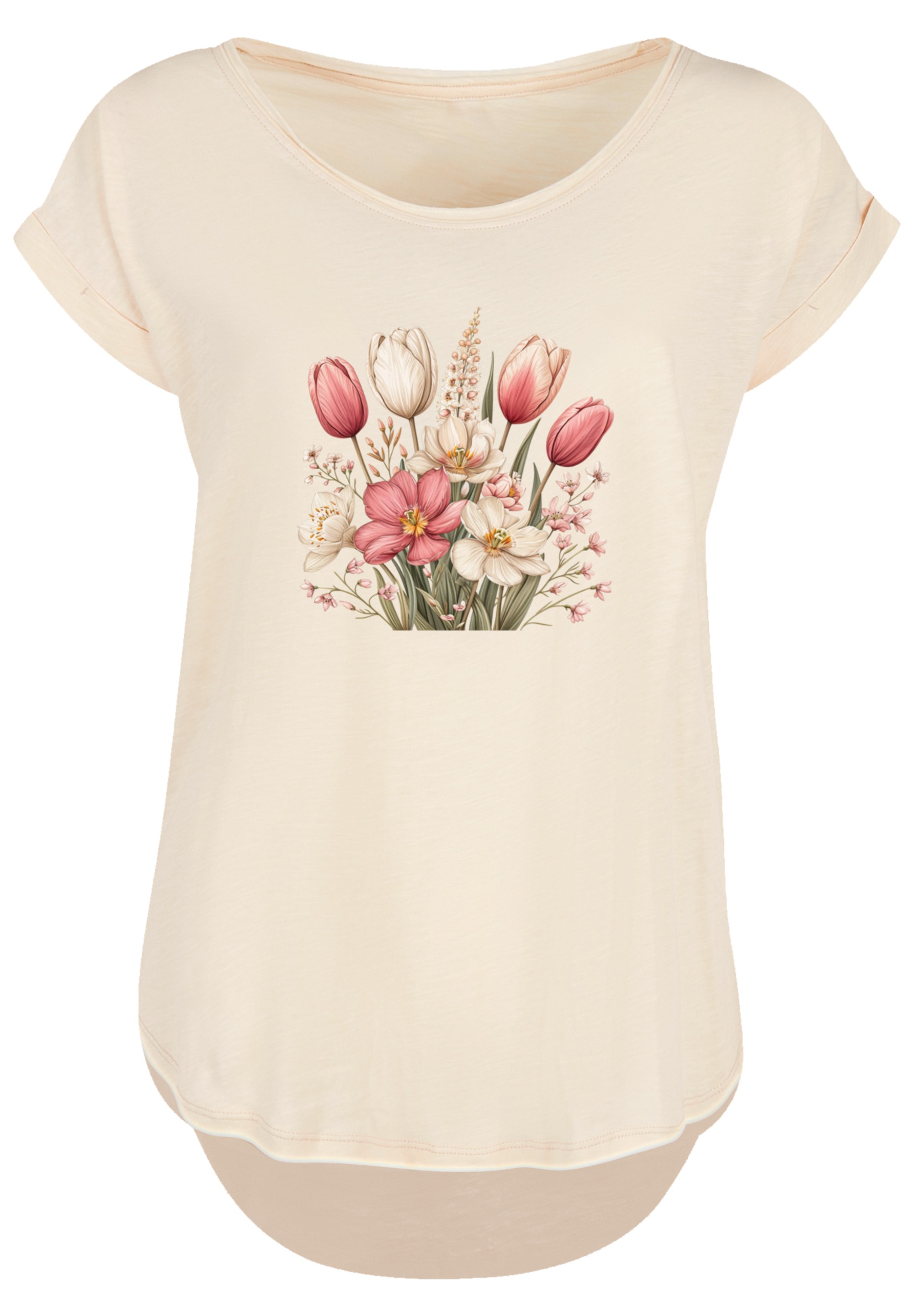 F4NT4STIC T-Shirt »Rosa weißer Frühlingsblumenstrauß«, Premium Qualität